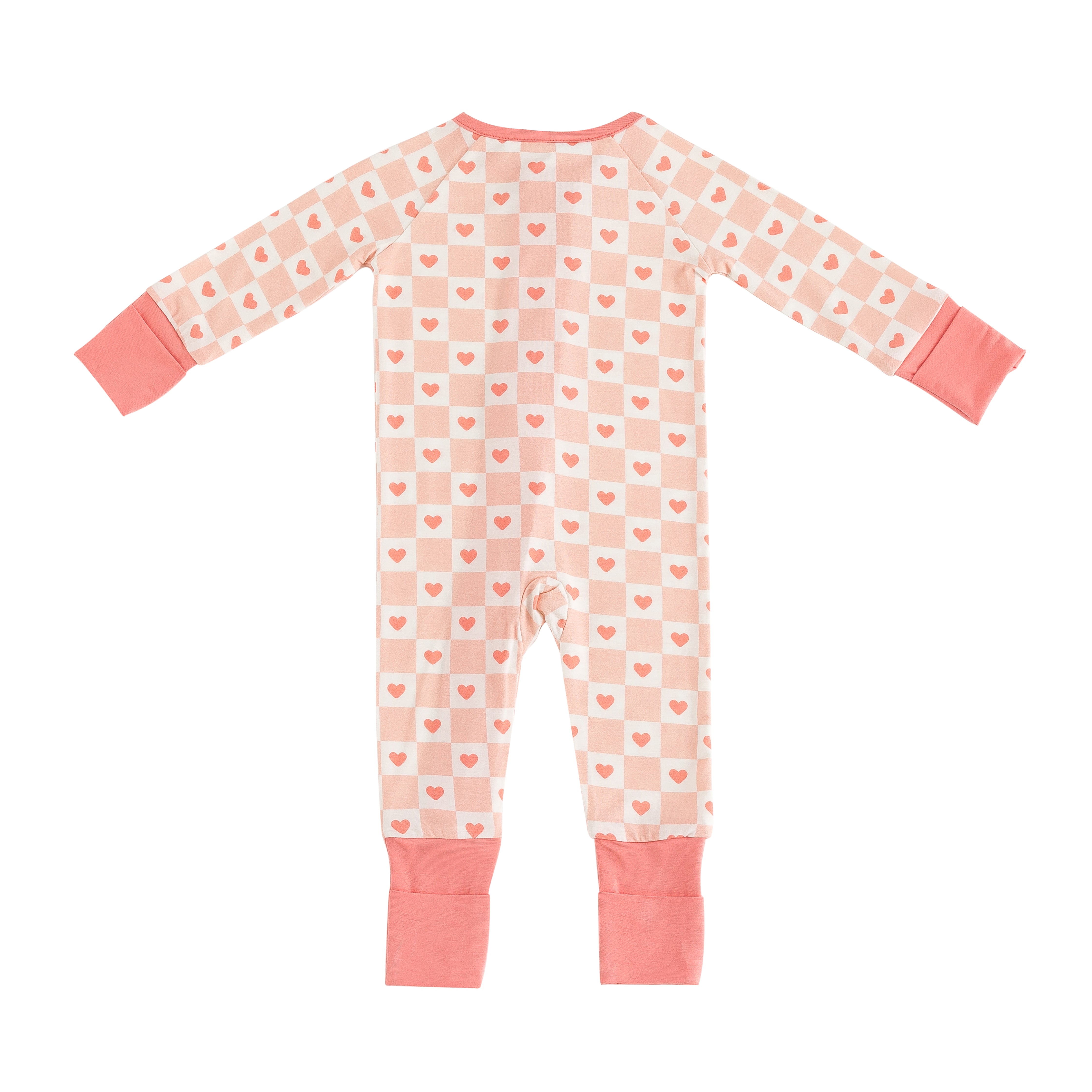 Checkerboard Hearts (convertible Zip Footies)