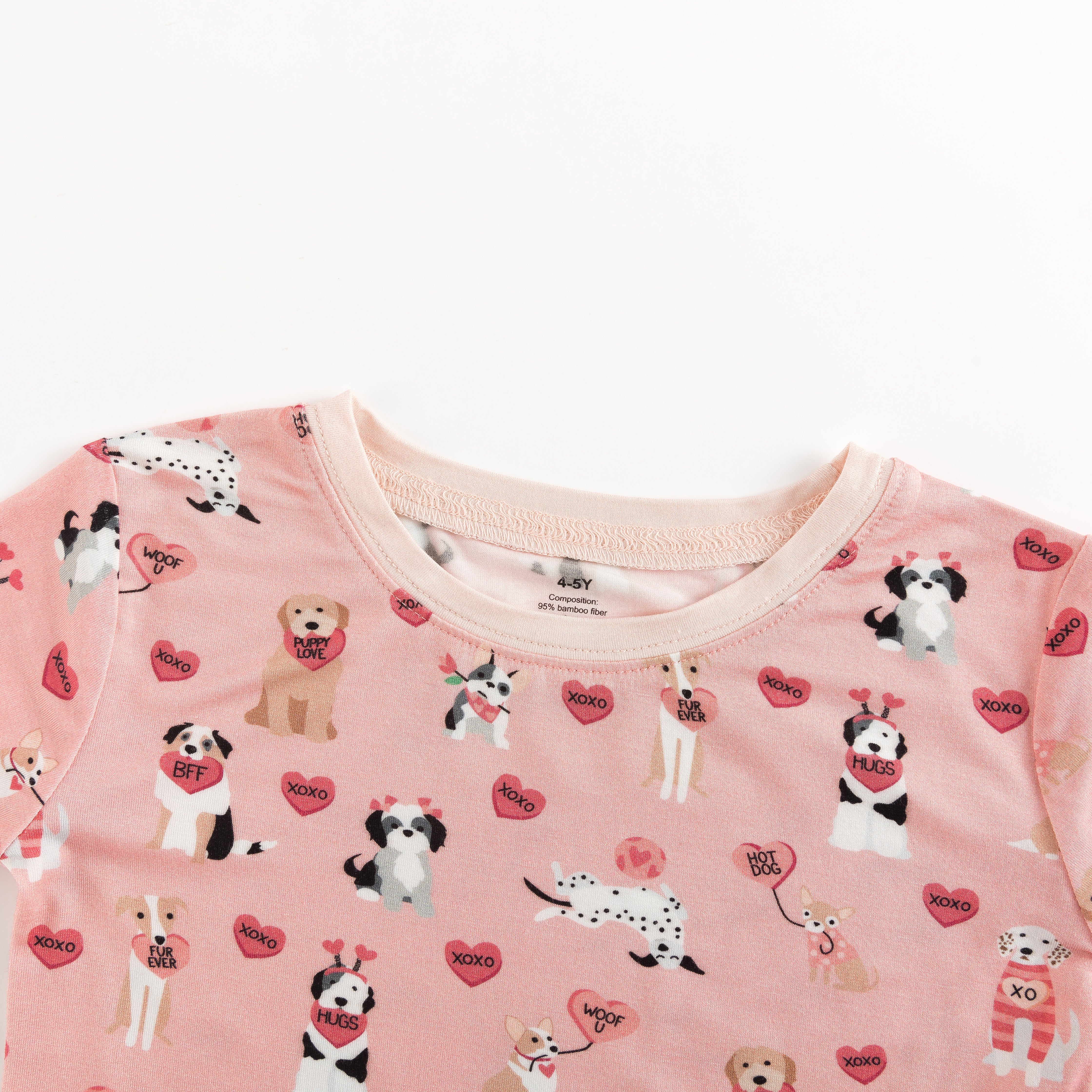 Pups & Kisses (long Sleeve Pj) - Pink