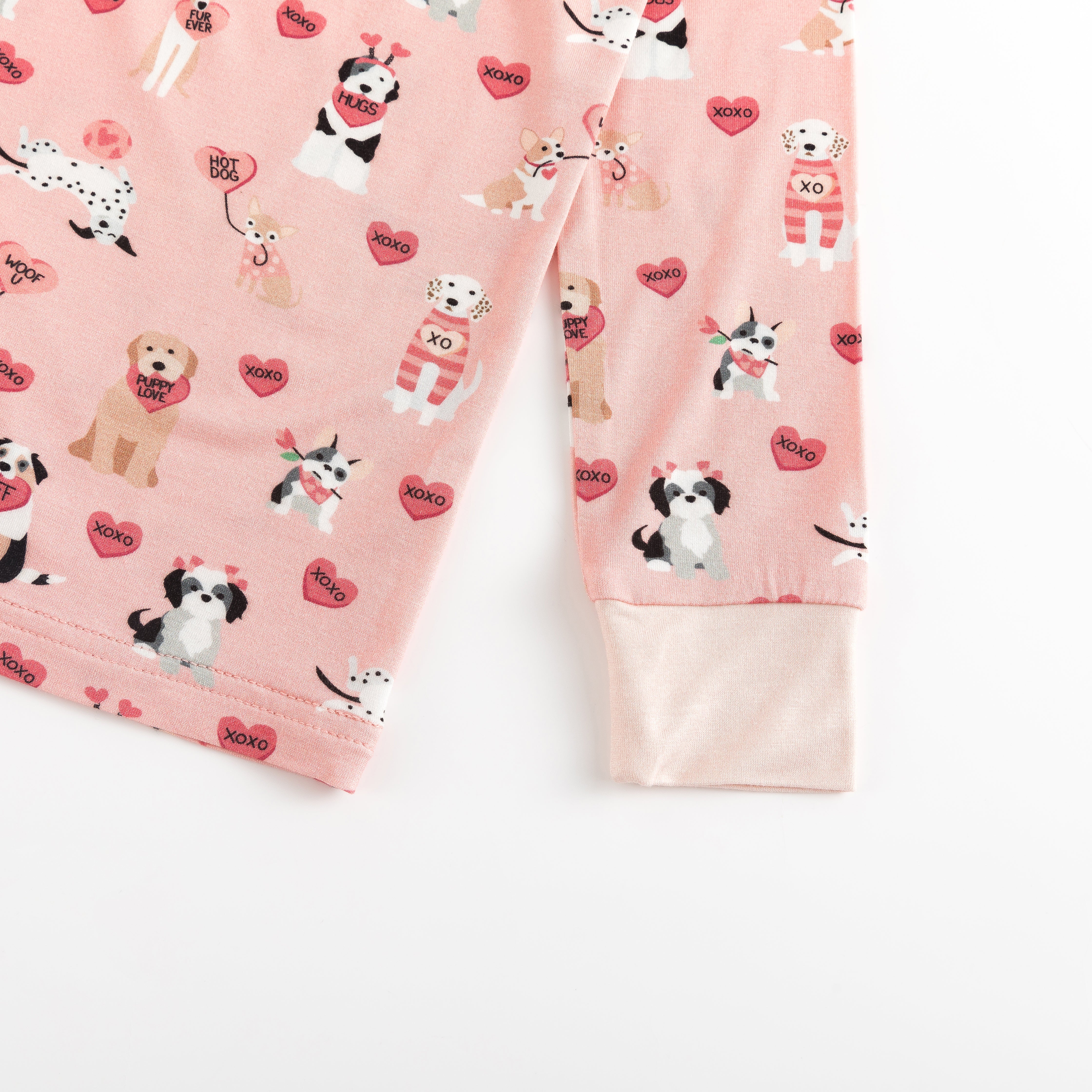 Pups & Kisses (long Sleeve Pj) - Pink