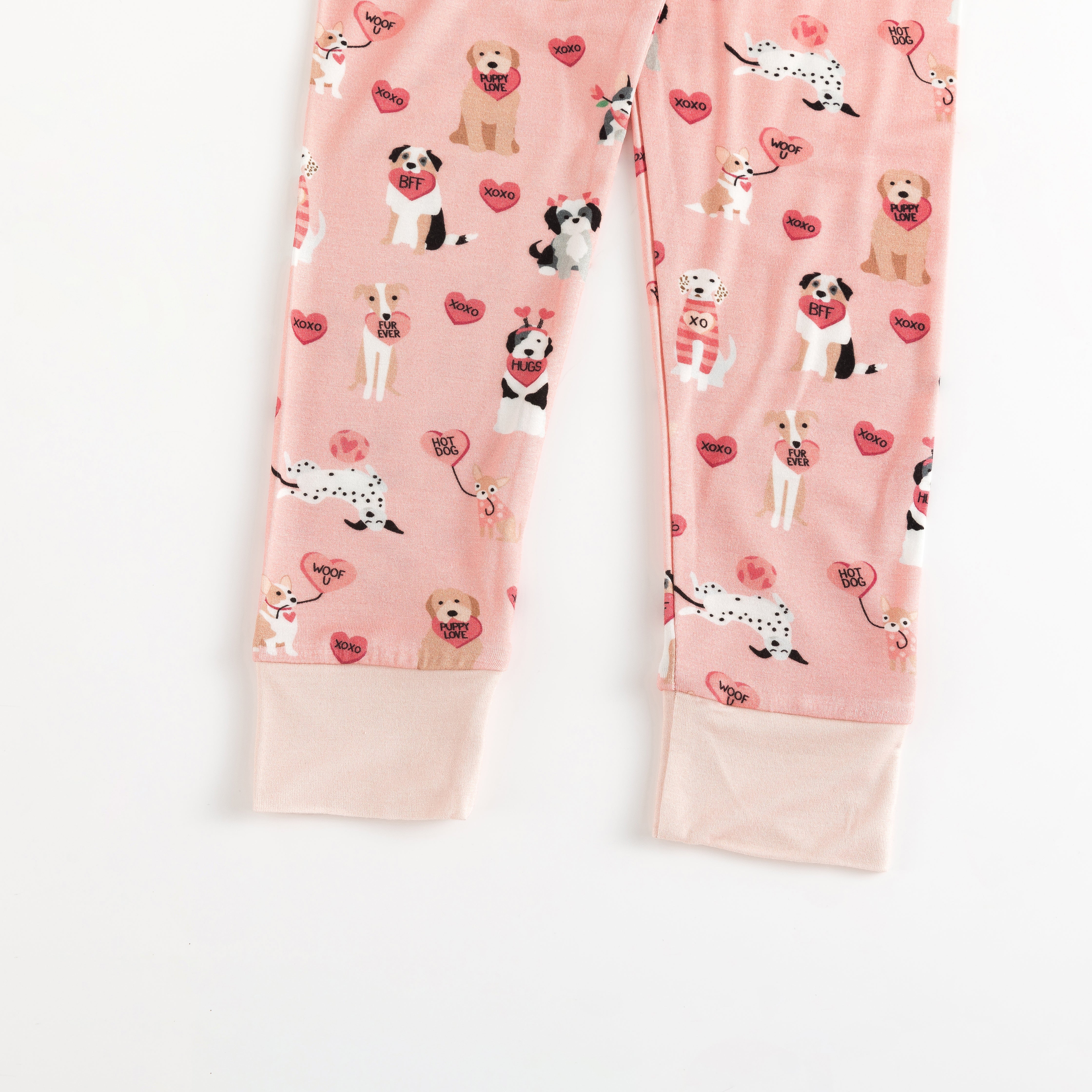 Pups & Kisses (long Sleeve Pj) - Pink