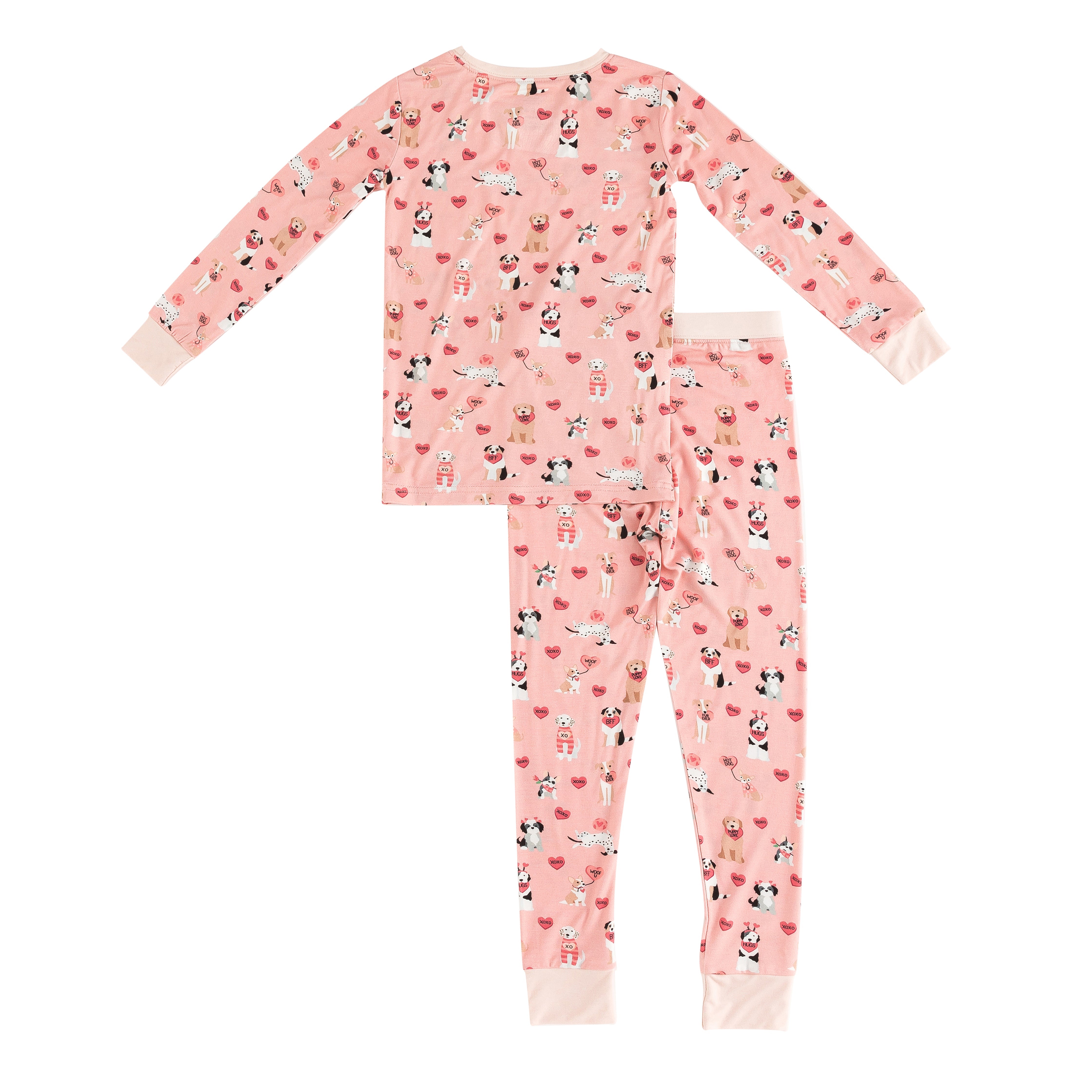 Pups & Kisses (long Sleeve Pj) - Pink