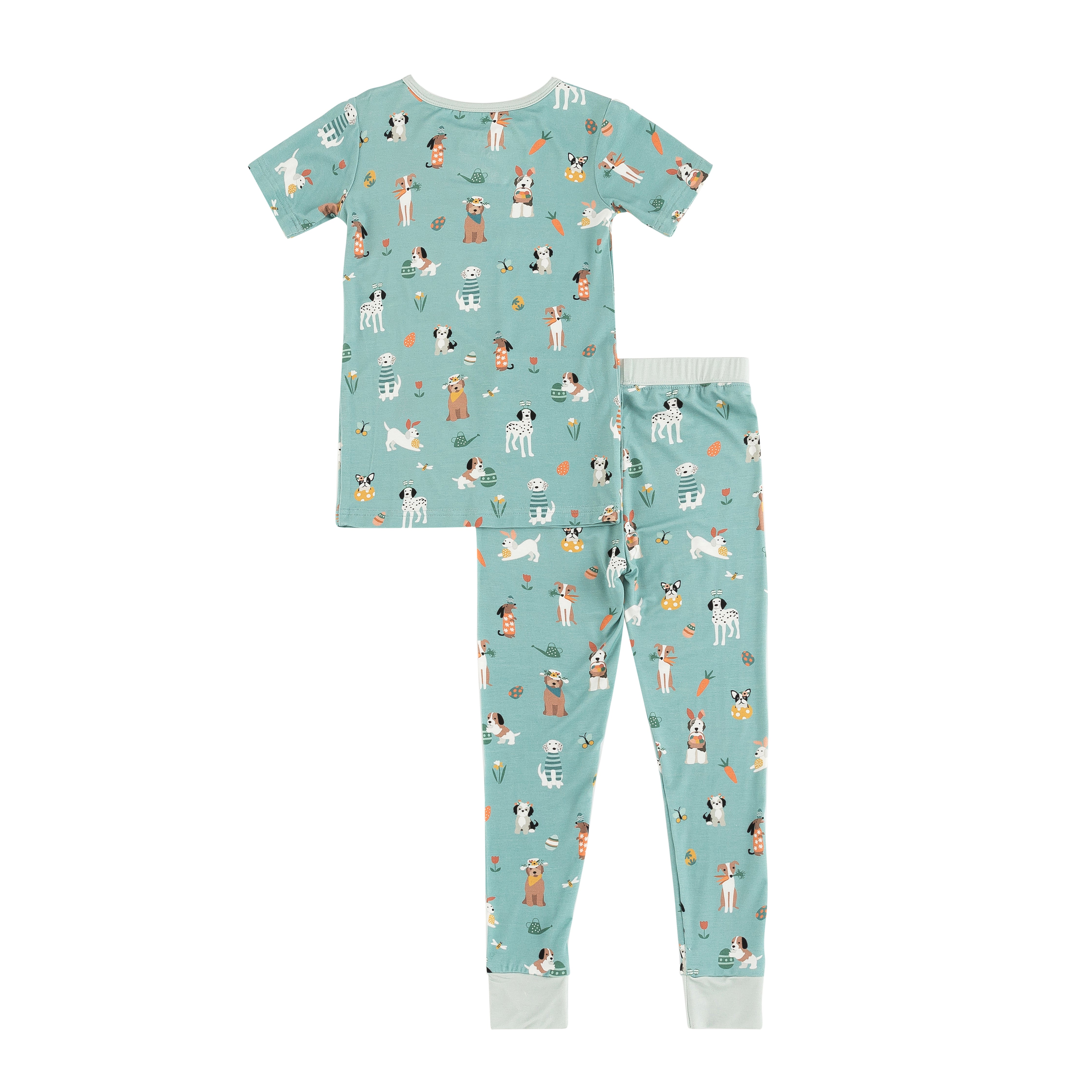 Puppy Egg Hunt (short Sleeve Pj) - Aquamarine