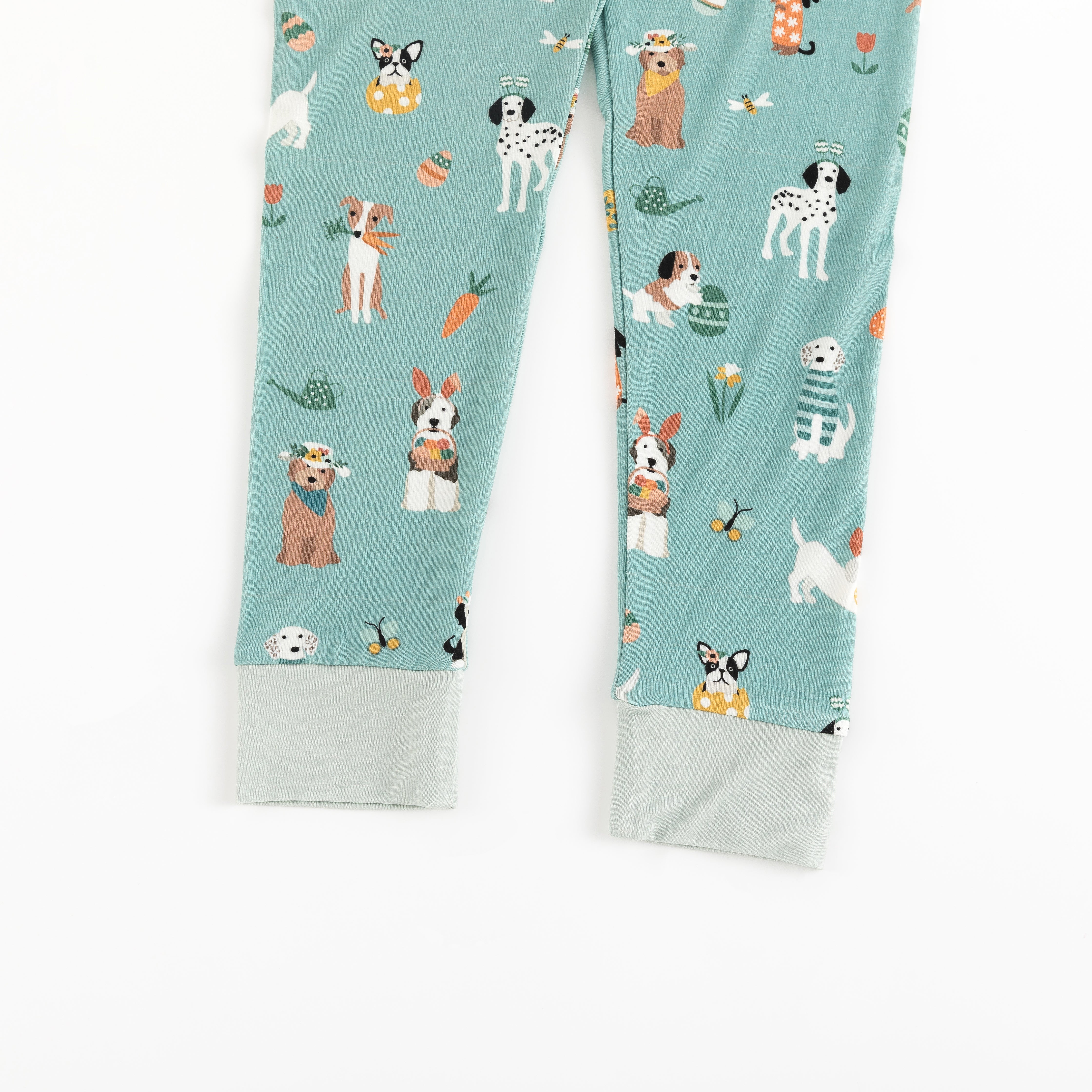 Puppy Egg Hunt (long Sleeve Pj) - Aquamarine