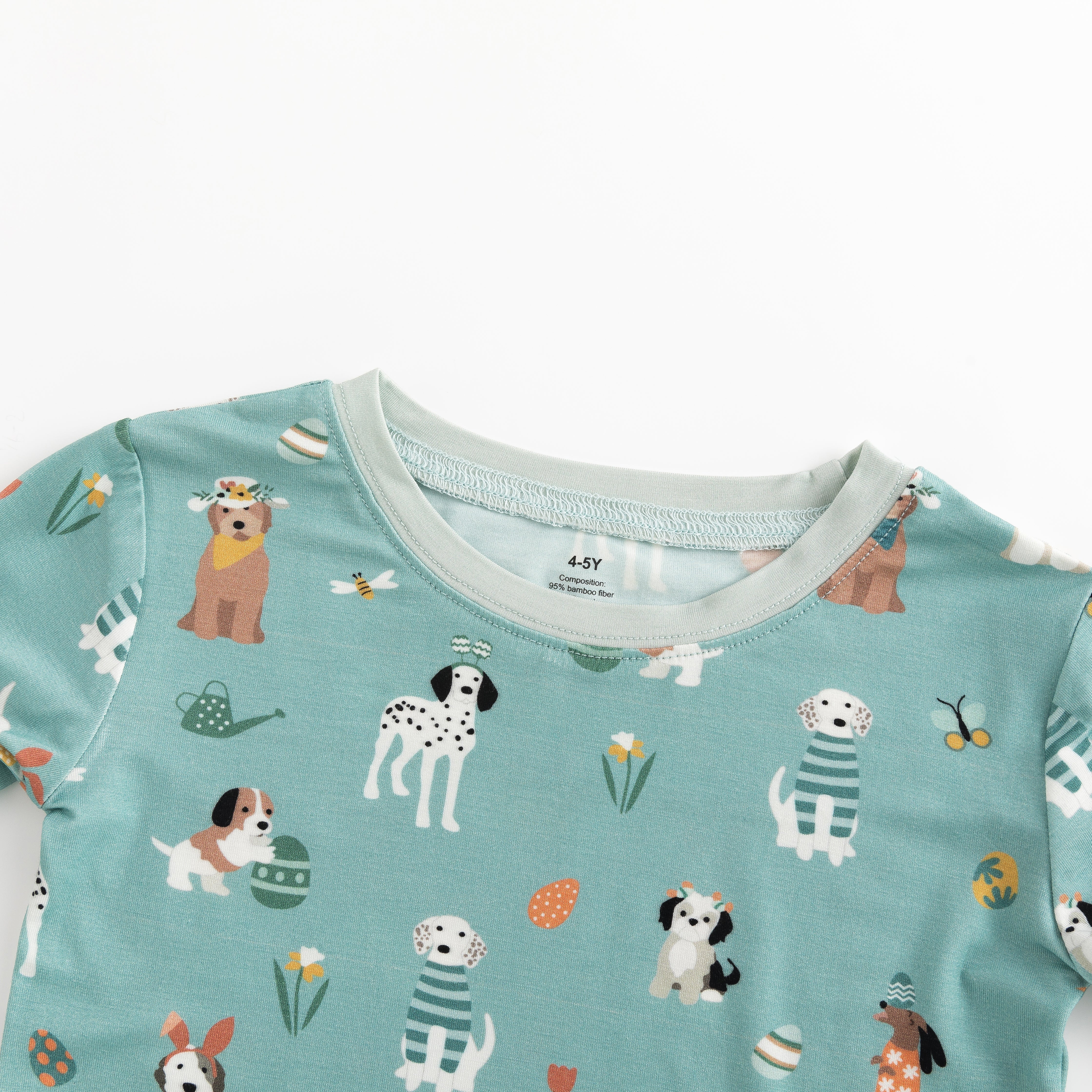 Puppy Egg Hunt (long Sleeve Pj) - Aquamarine