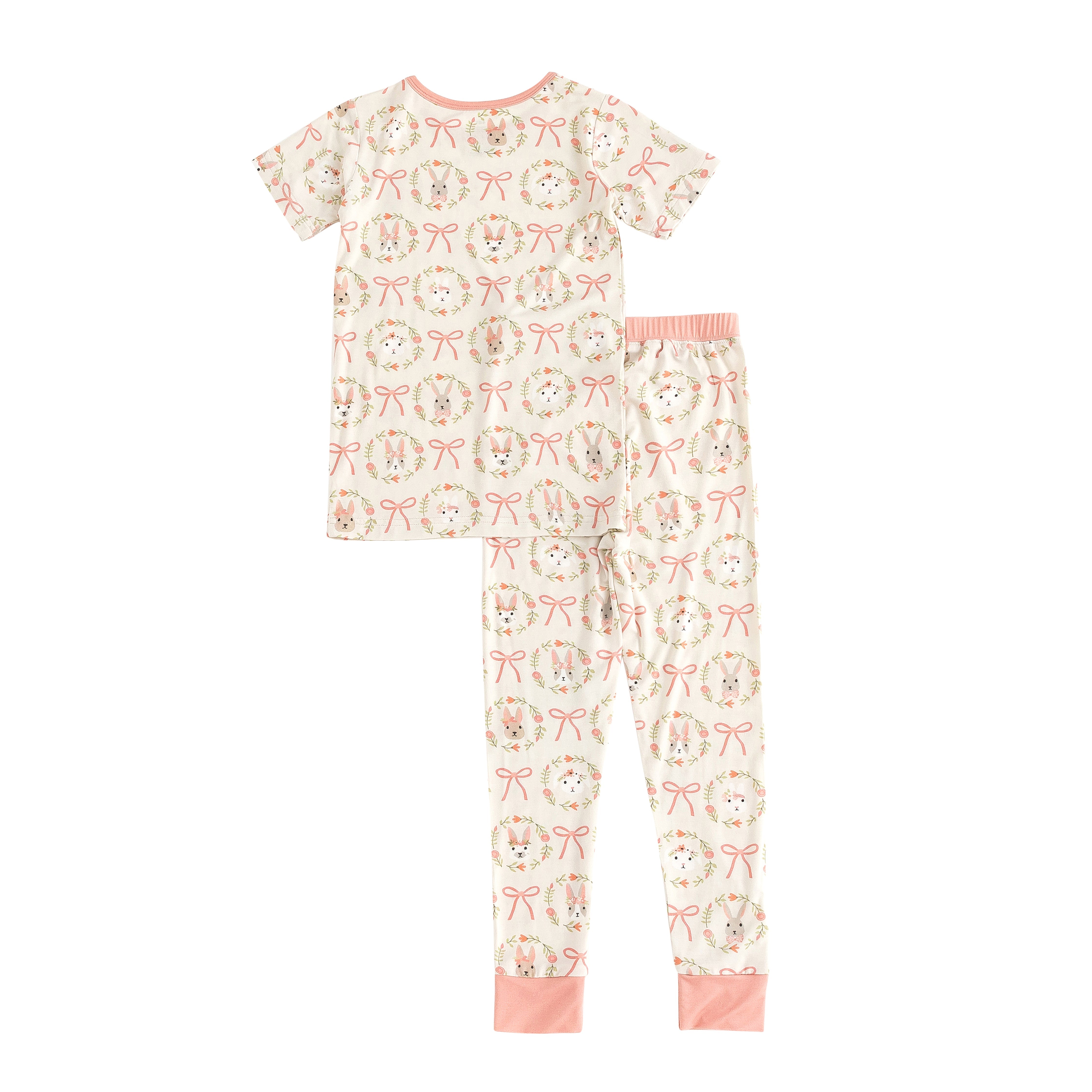 Bows & Bunnies (short Sleeve Pj) - Pink