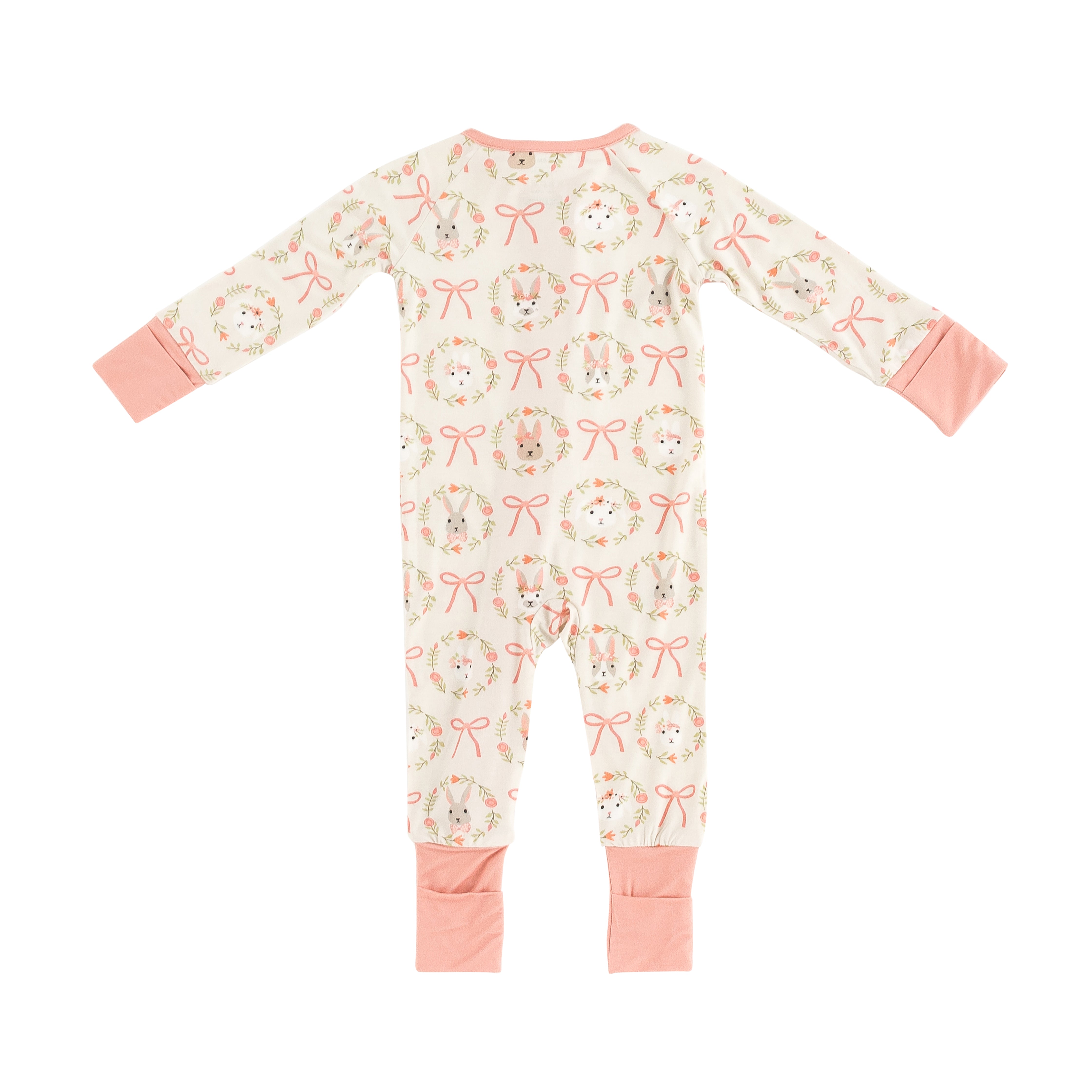 Bows & Bunnies (convertible Zip Footies)