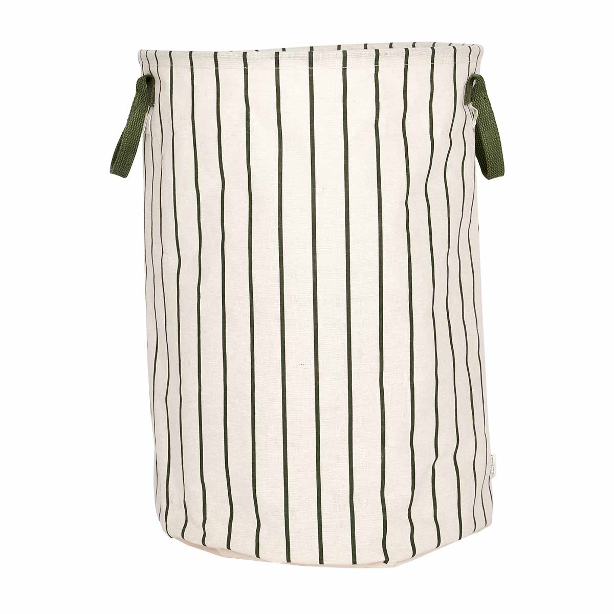 Raita Laundry/storage Basket In Green/offwhite