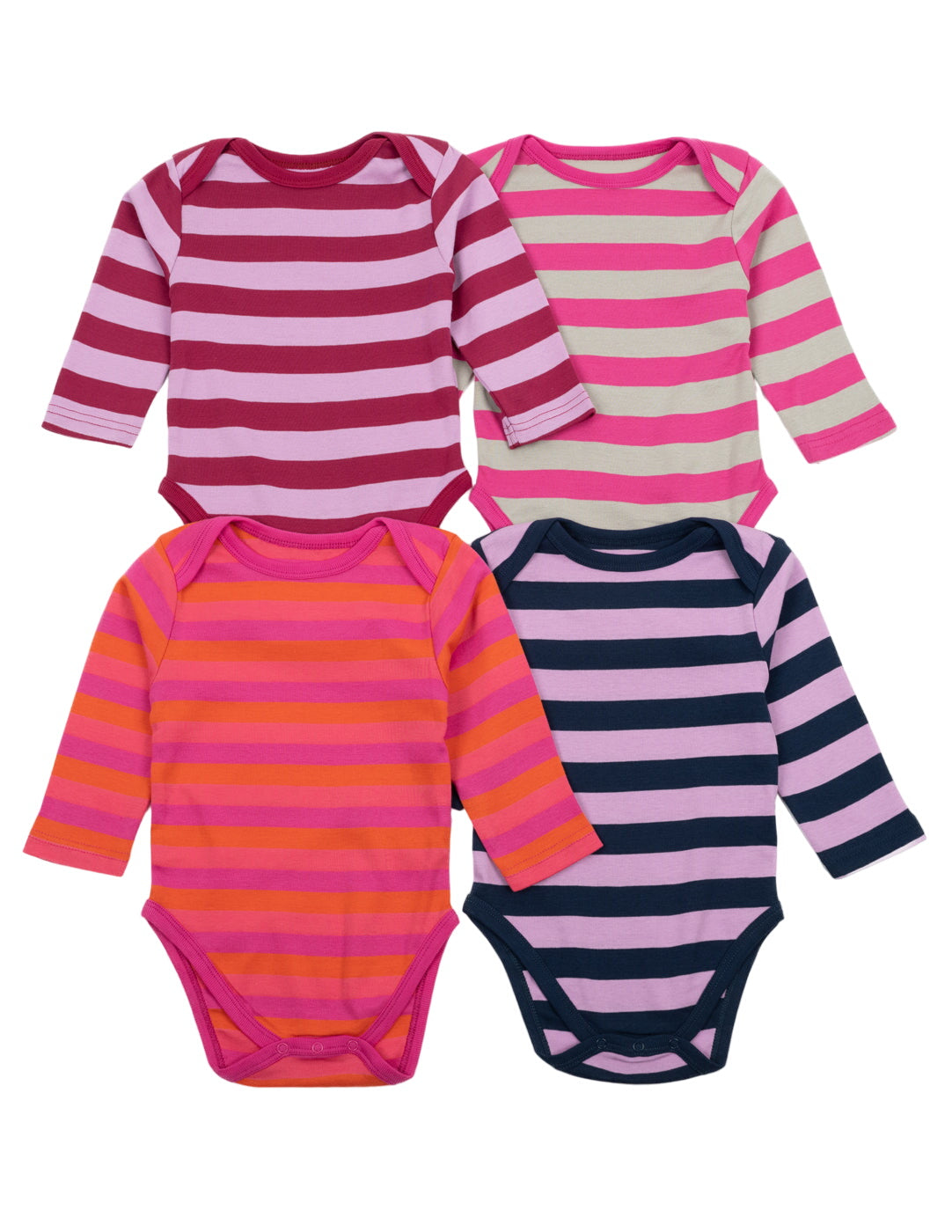 Baby Cotton Bodysuits Striped 4-pack