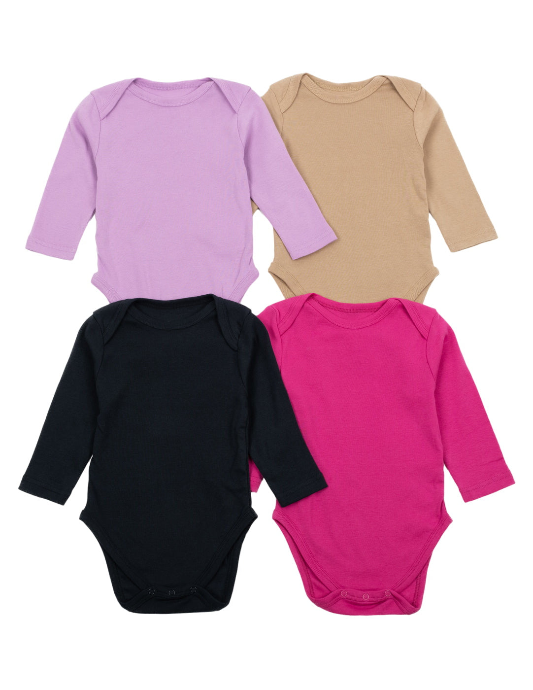 Baby Cotton Long Sleeves Bodysuits 4-pack