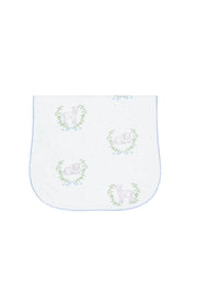 Blue Lamb Print Burp Cloth