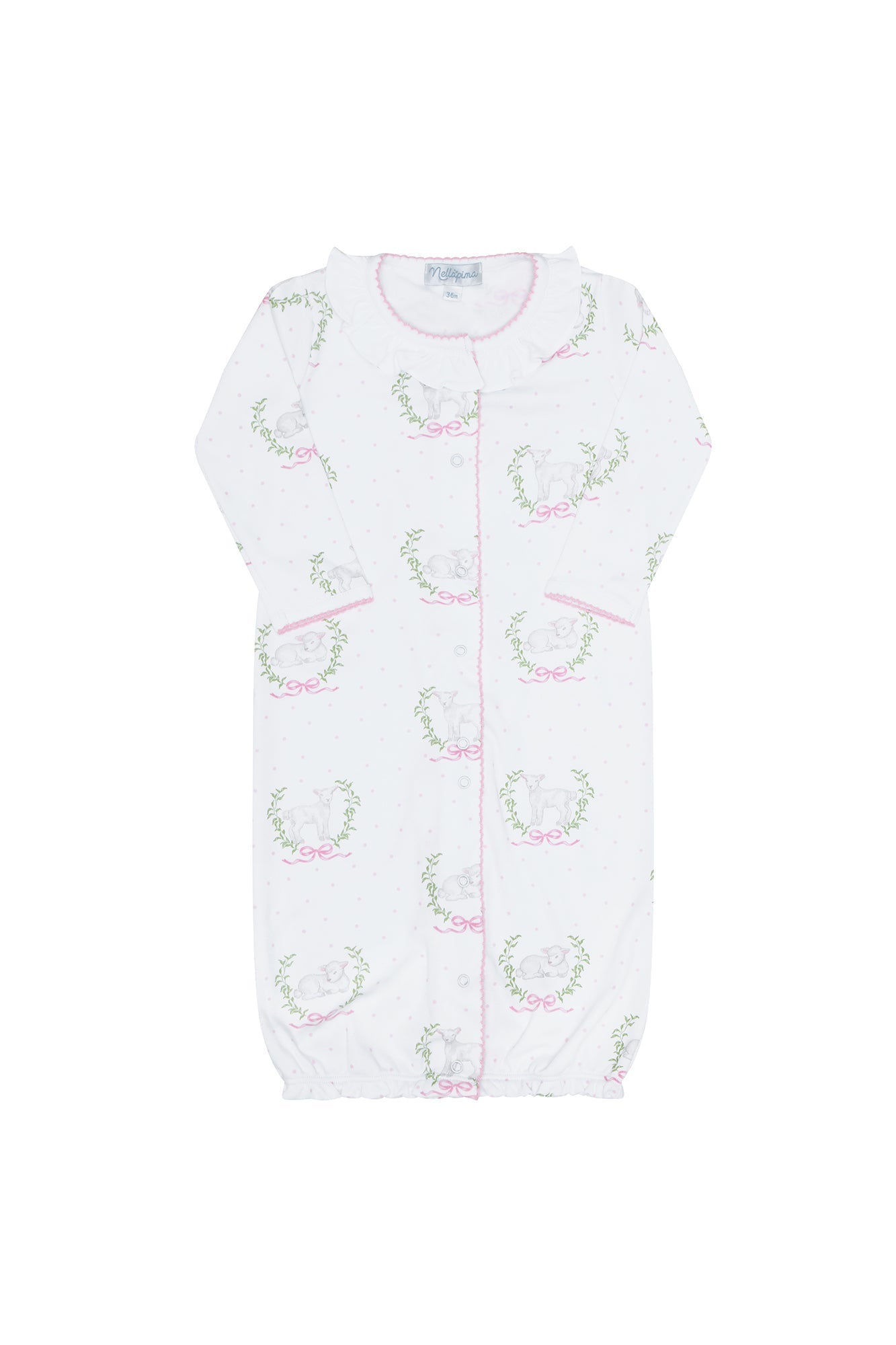 Pink Lamb Print Converter Gown