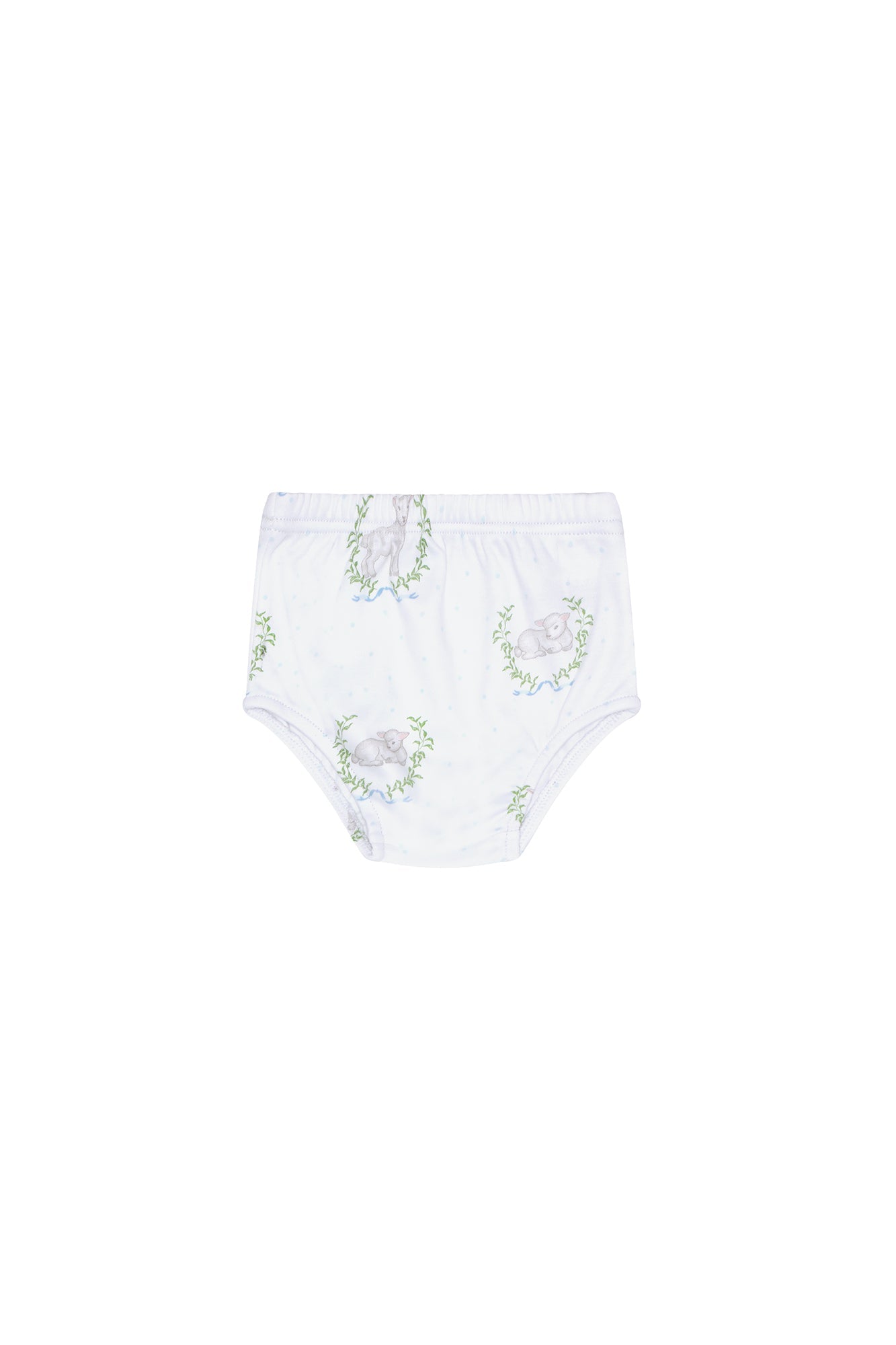 Blue Lamb Print Diaper Cover Set