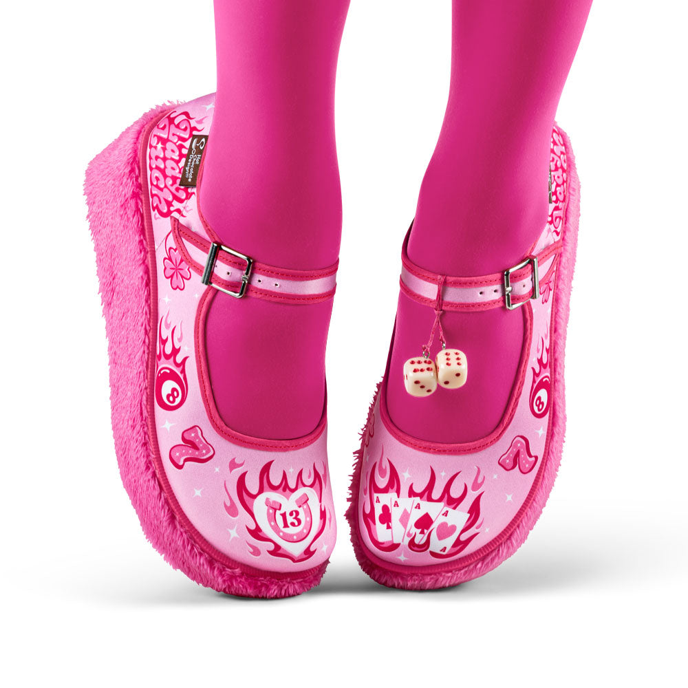 Women's Mary Jane Platform, Pink Flame - Hot Chocolate Design