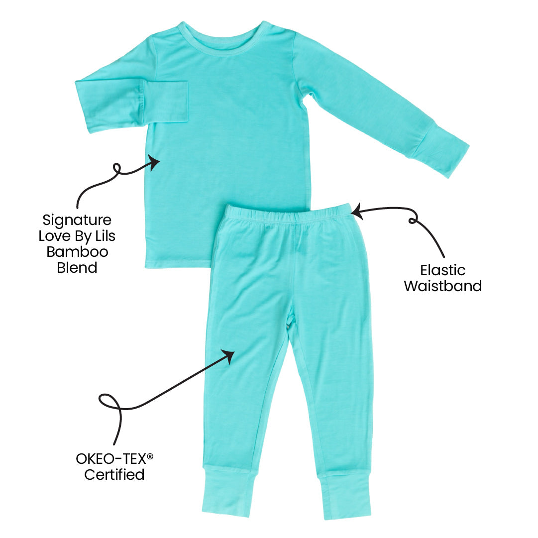 Lagoon Solid Bamboo 2-piece Long Sleeve Set