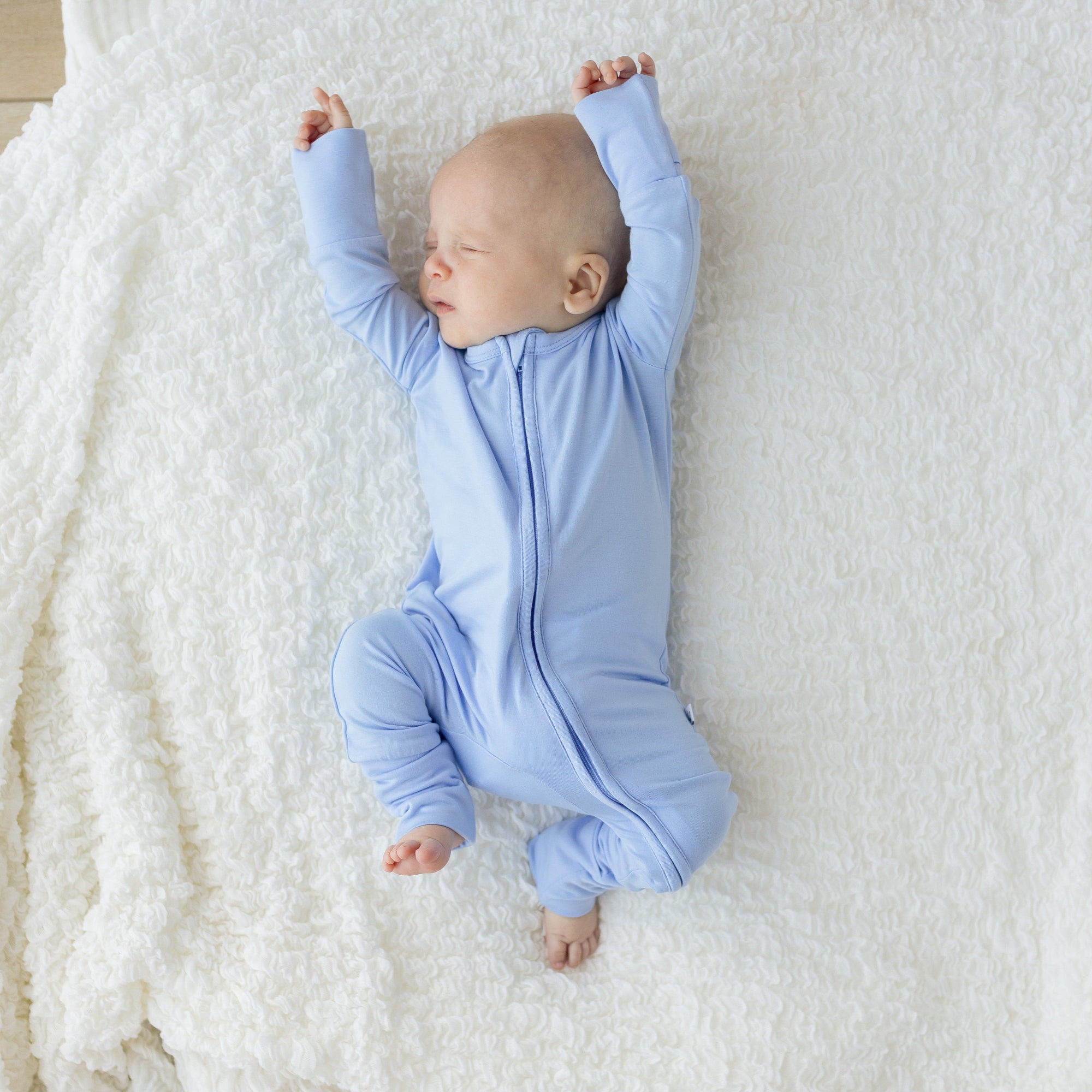 Lillian Trisomy 18 Blue Bamboo Convertible Footie (2t-4t)