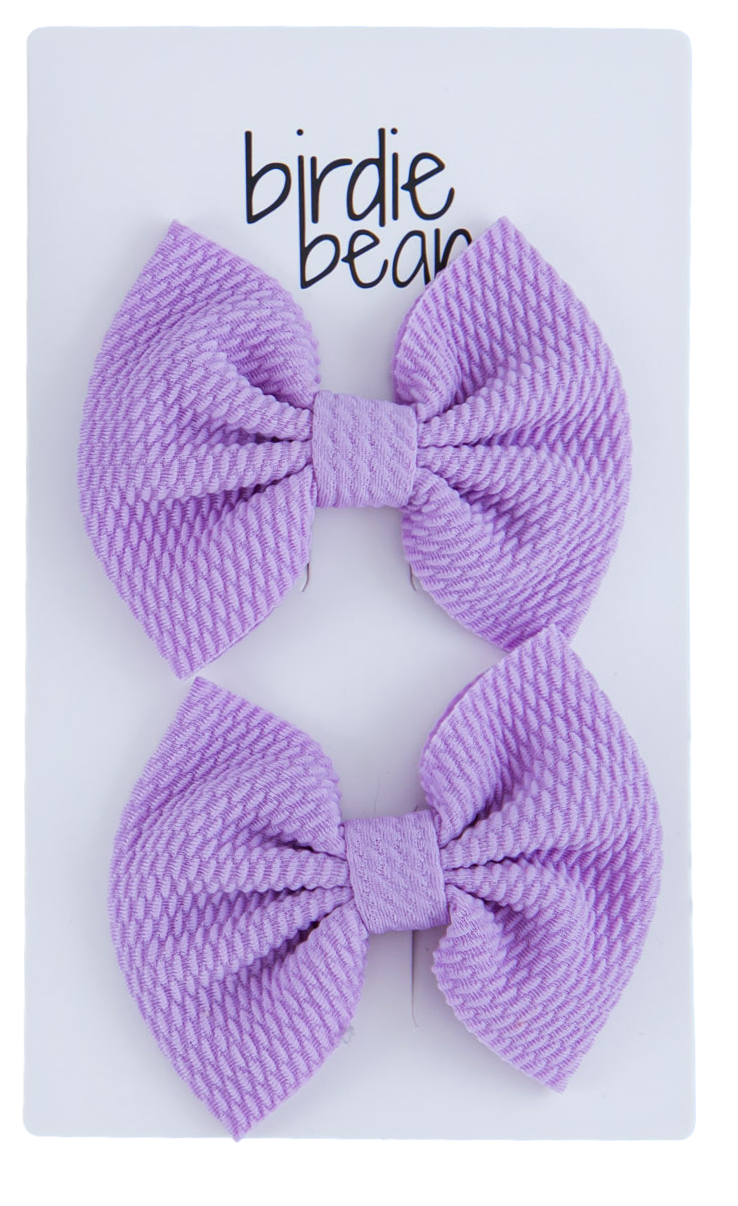 Lavender Clippy Bow Set