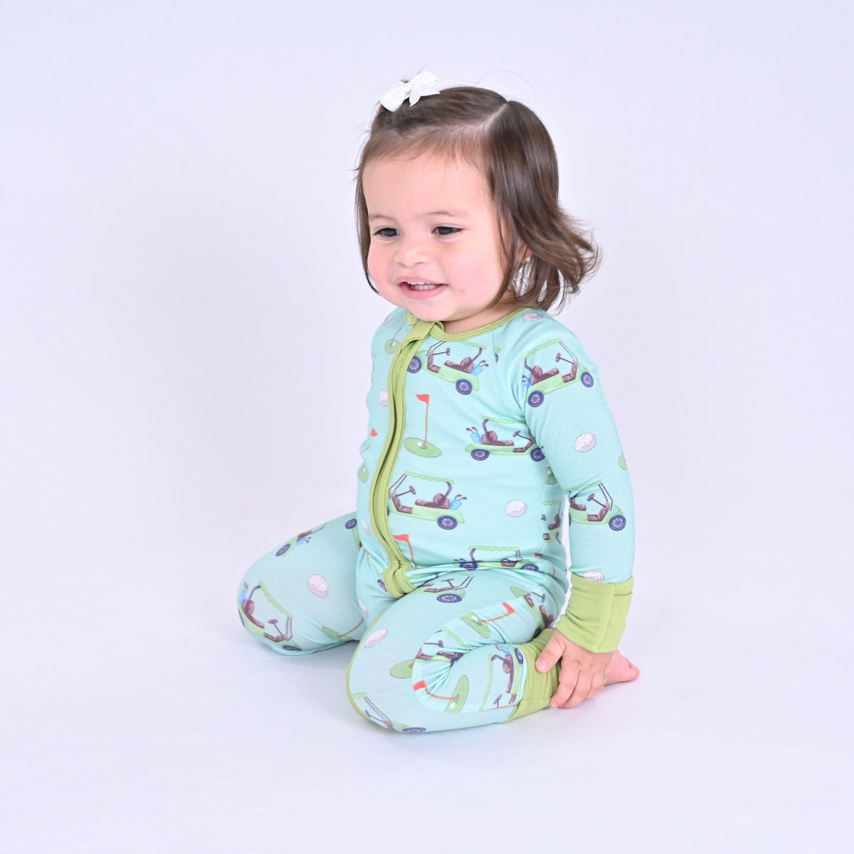 Golf A Round Zipper One Piece Pajama