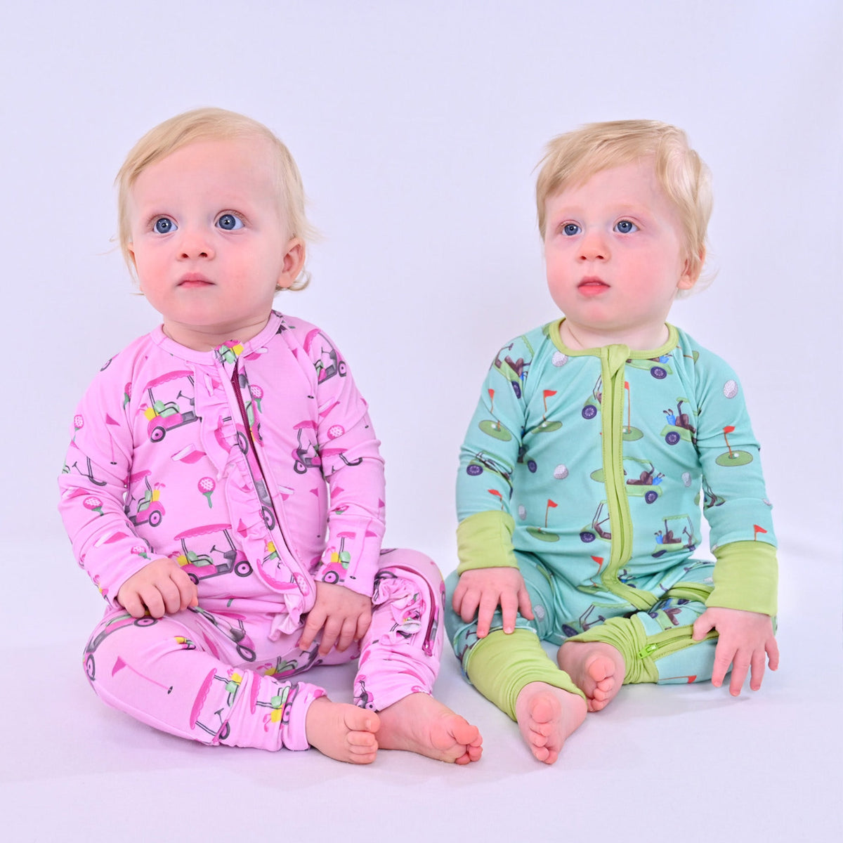 Golf A Round Zipper One Piece Pajama