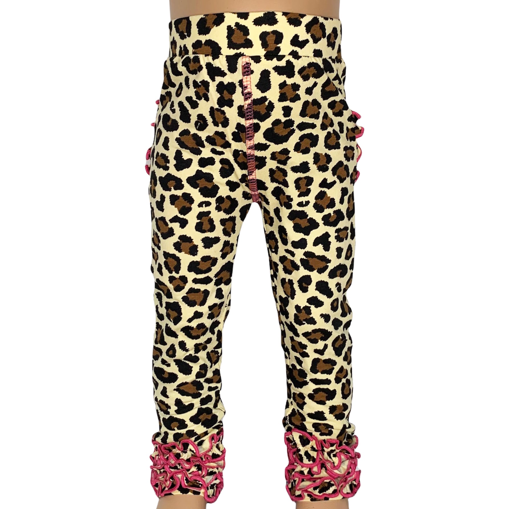 Annloren Baby Toddler Big Girls Boutique Leopard Ruffle Butt Leggings