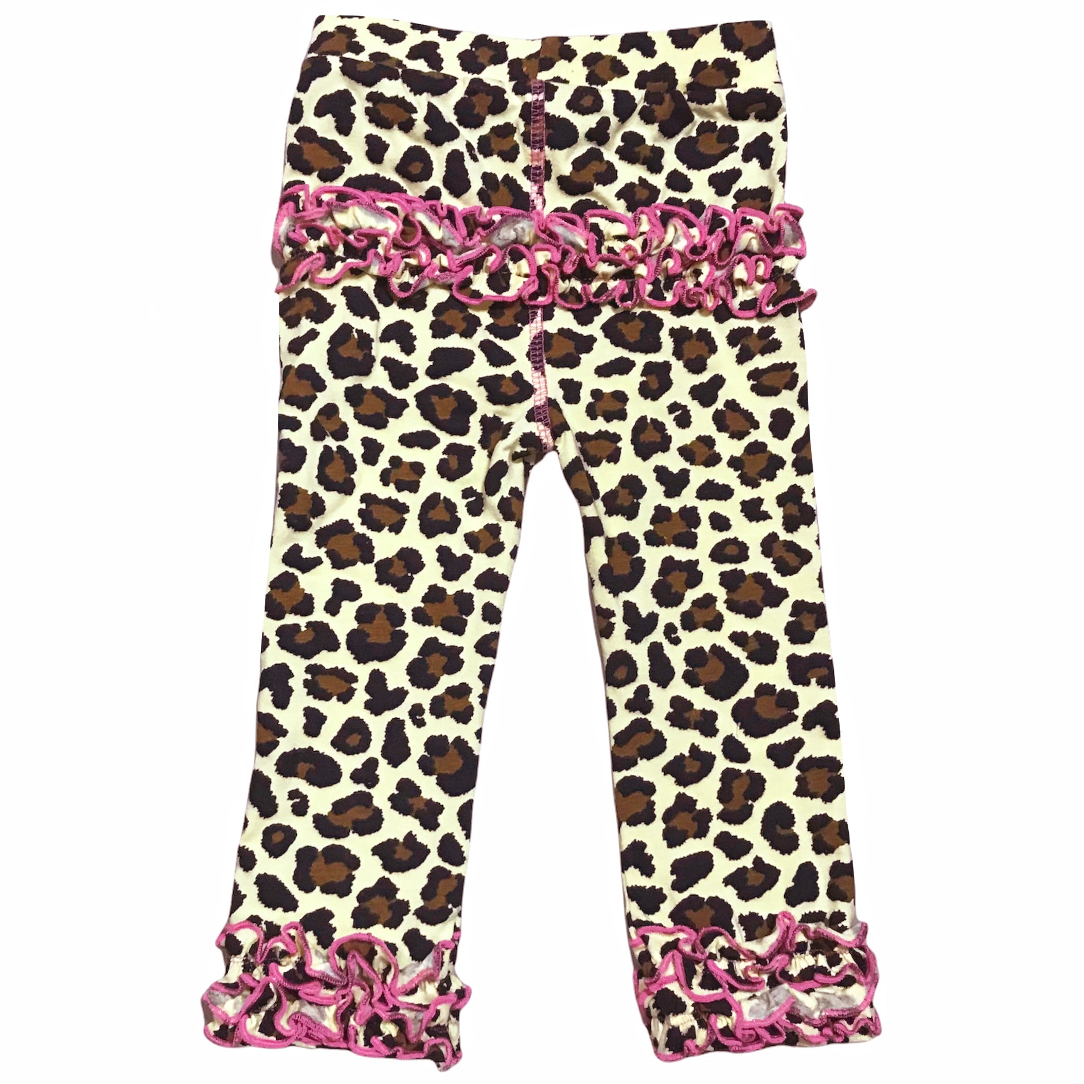 Annloren Baby Toddler Big Girls Boutique Leopard Ruffle Butt Leggings