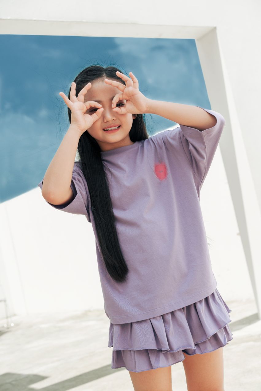 Relaxed Organic Cotton T-shirt With Sow Sun Print