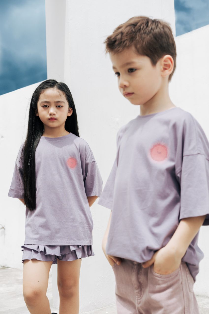 Relaxed Organic Cotton T-shirt With Sow Sun Print