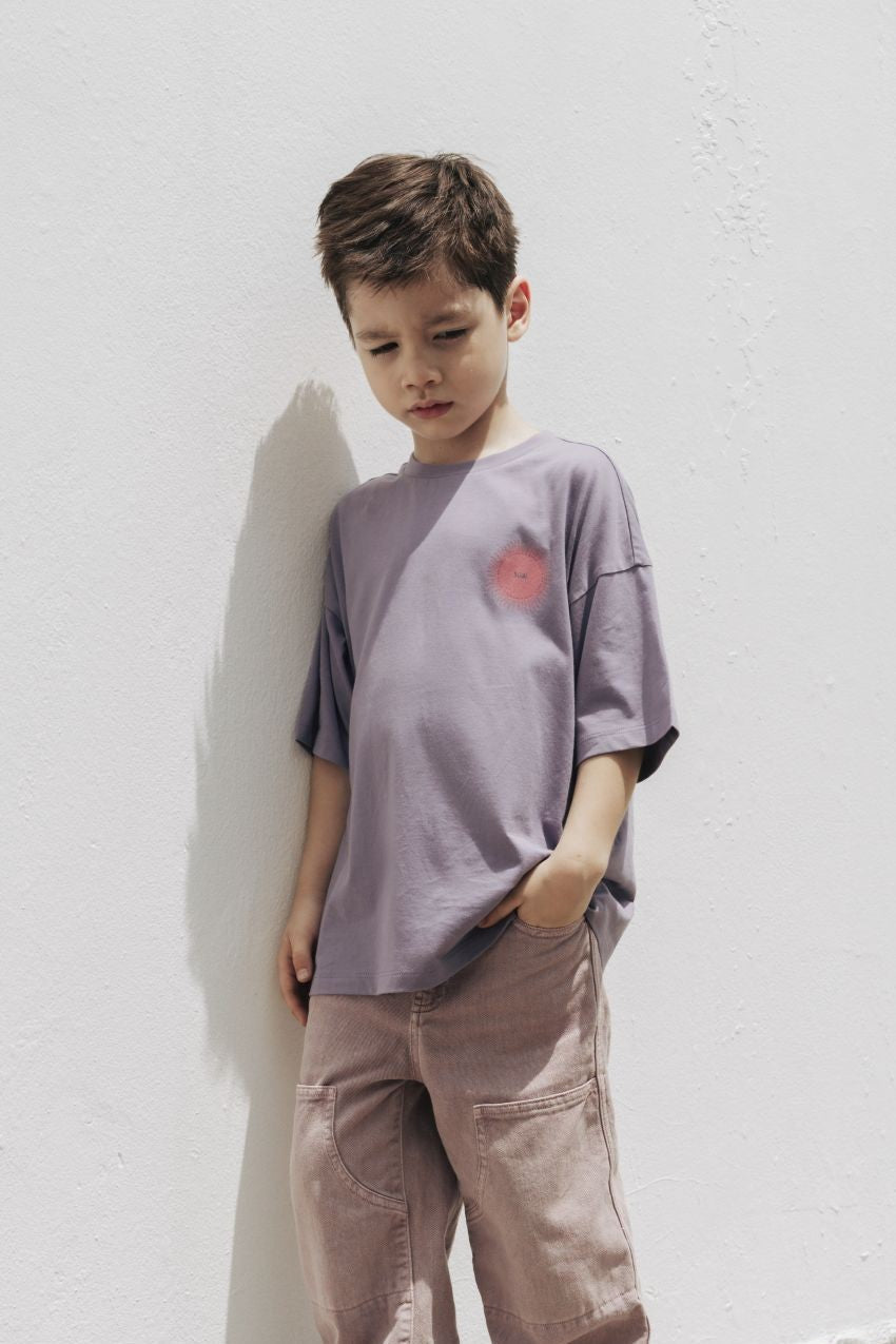 Relaxed Organic Cotton T-shirt With Sow Sun Print