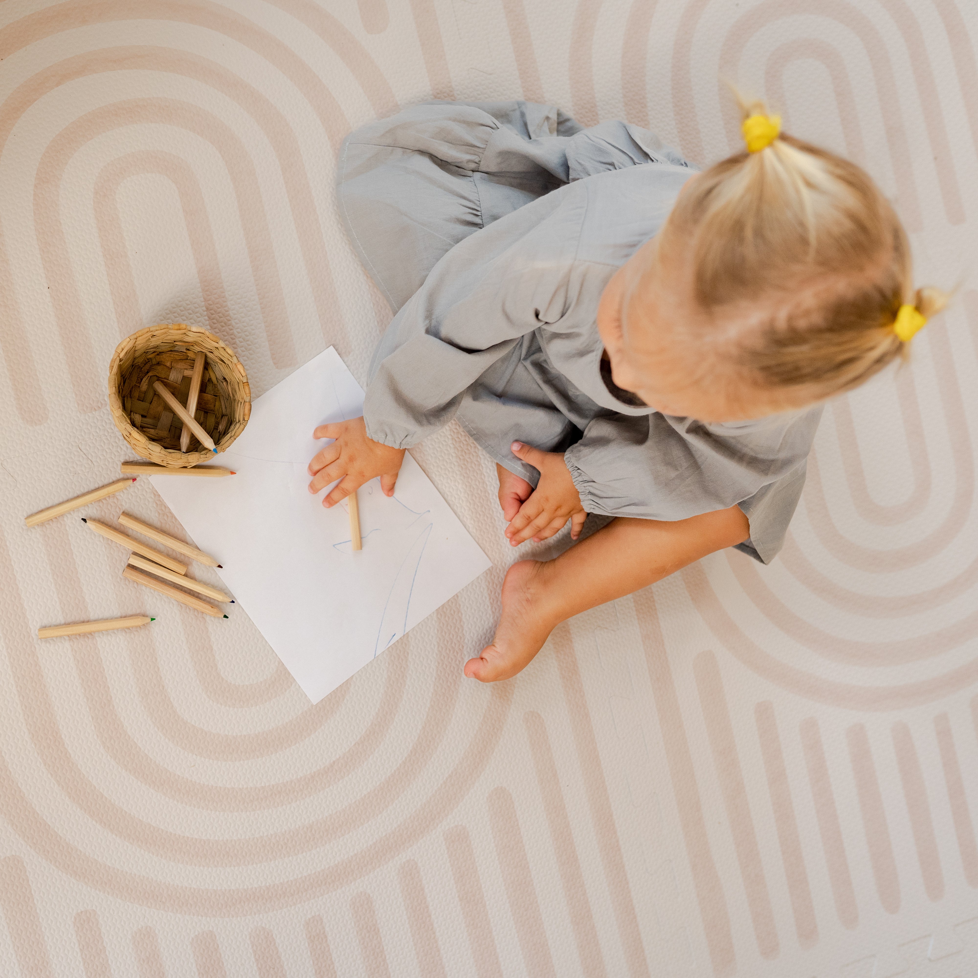 Premium Foam Playmats | Linear - Linen