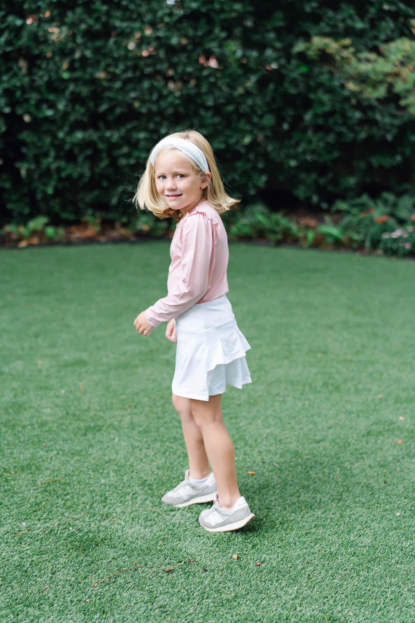 Mia Girls' Longsleeve Performance Top By Lh Sport - Orange Stripes