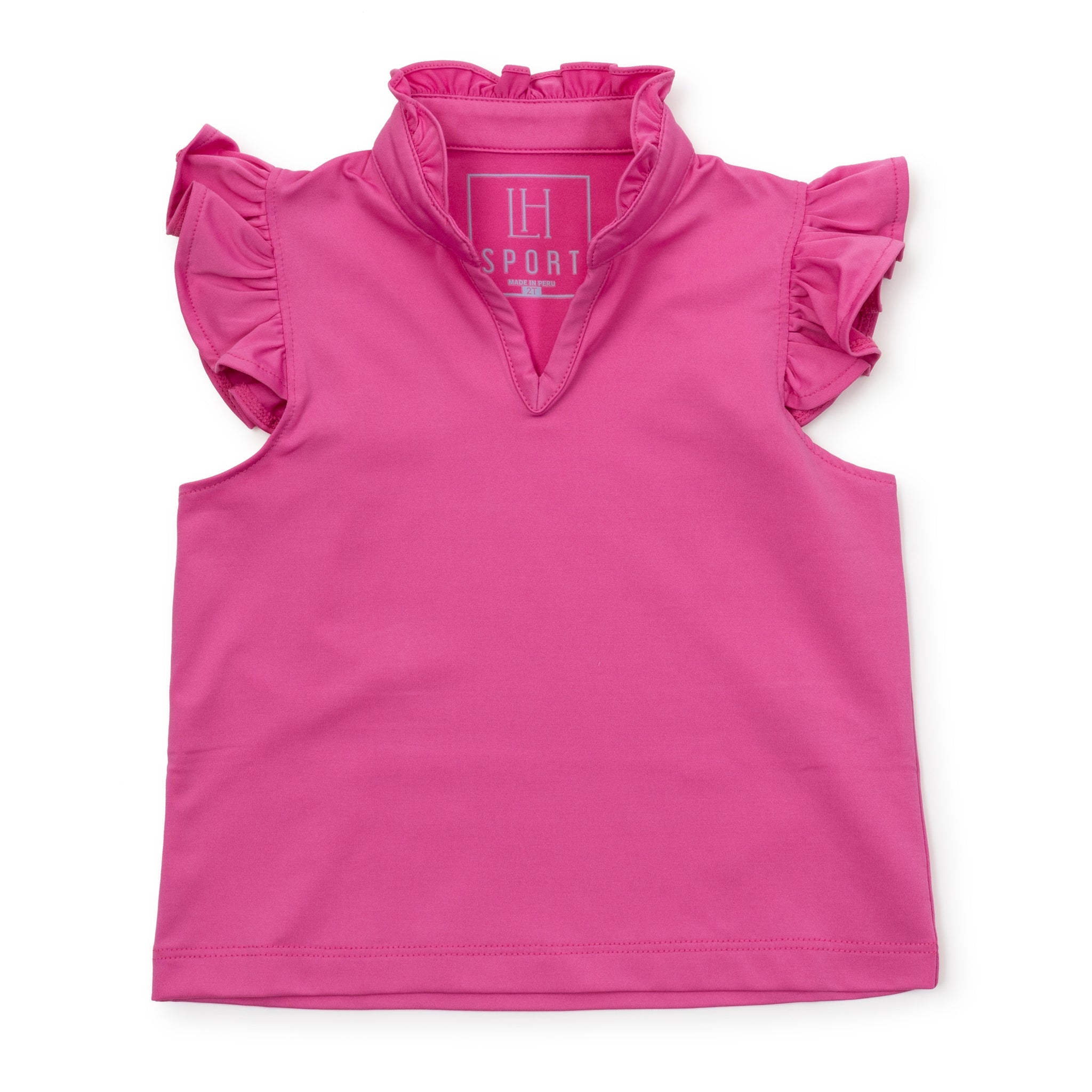 Ellie Girls' Sleeveless Performance Top By Lh Sport - Hot Pink