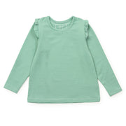 Mia Girls' Longsleeve Performance Top By Lh Sport - Green Stripes