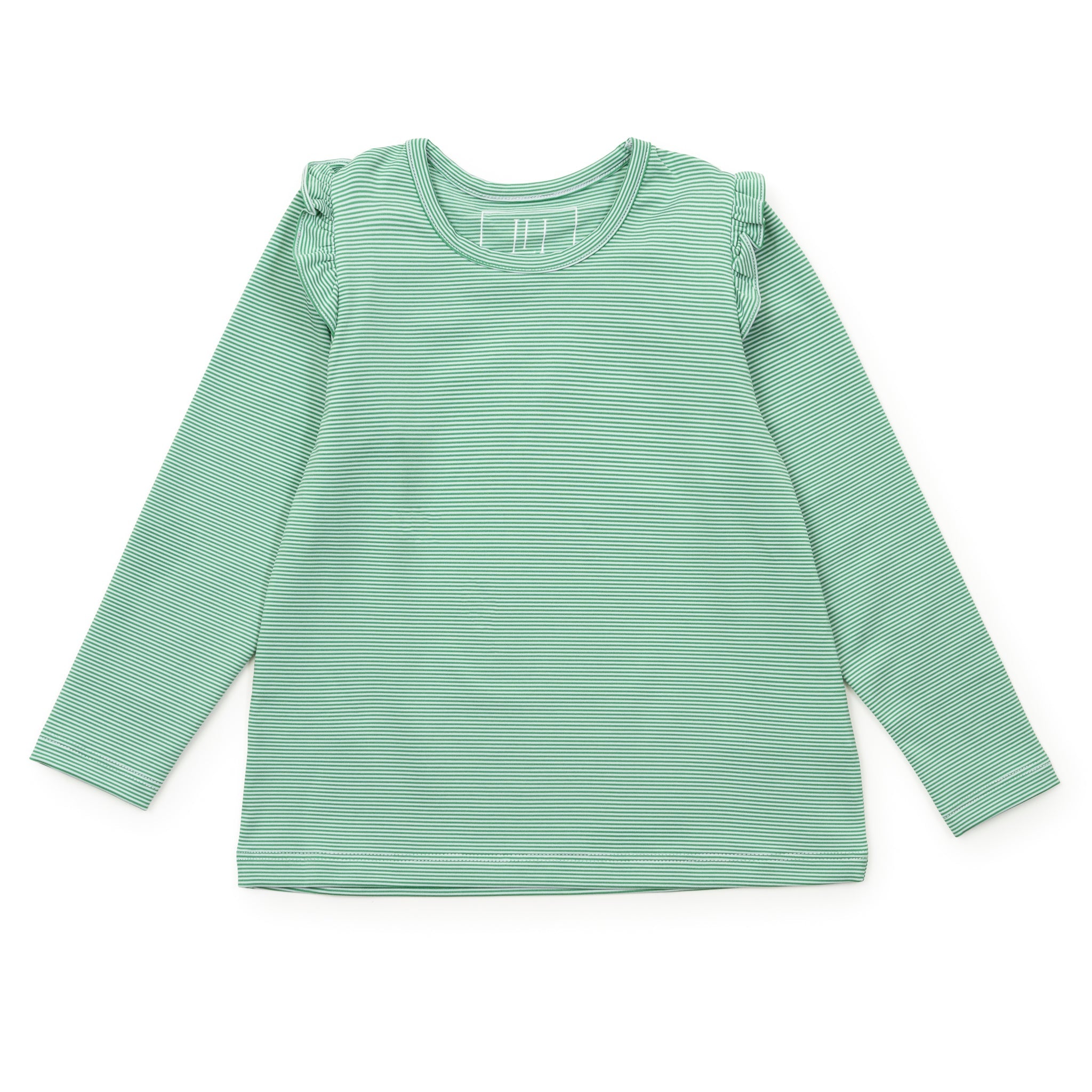 Mia Girls' Longsleeve Performance Top By Lh Sport - Green Stripes