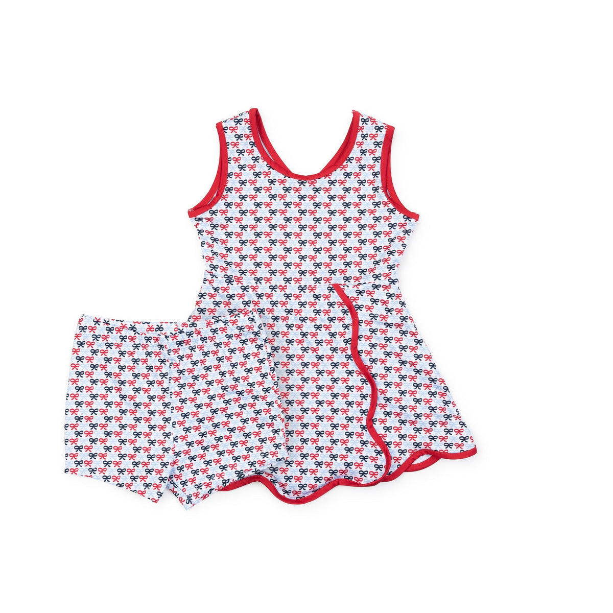 Taylor Girls' Performance Dress By Lh Sport - Put A Bow On It Patriotic
