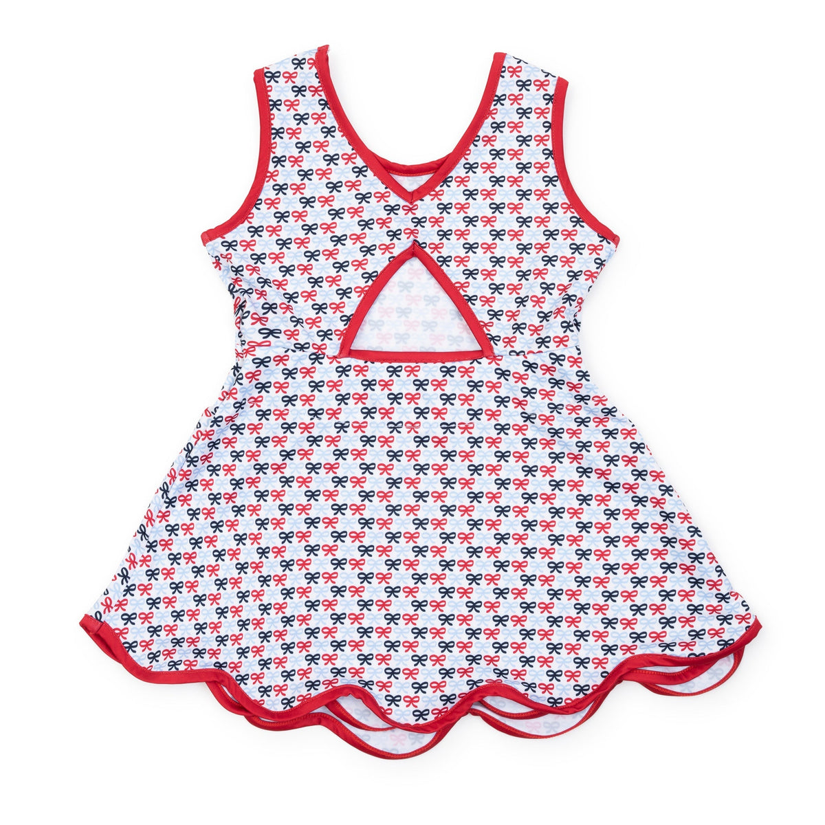 Taylor Girls' Performance Dress By Lh Sport - Put A Bow On It Patriotic