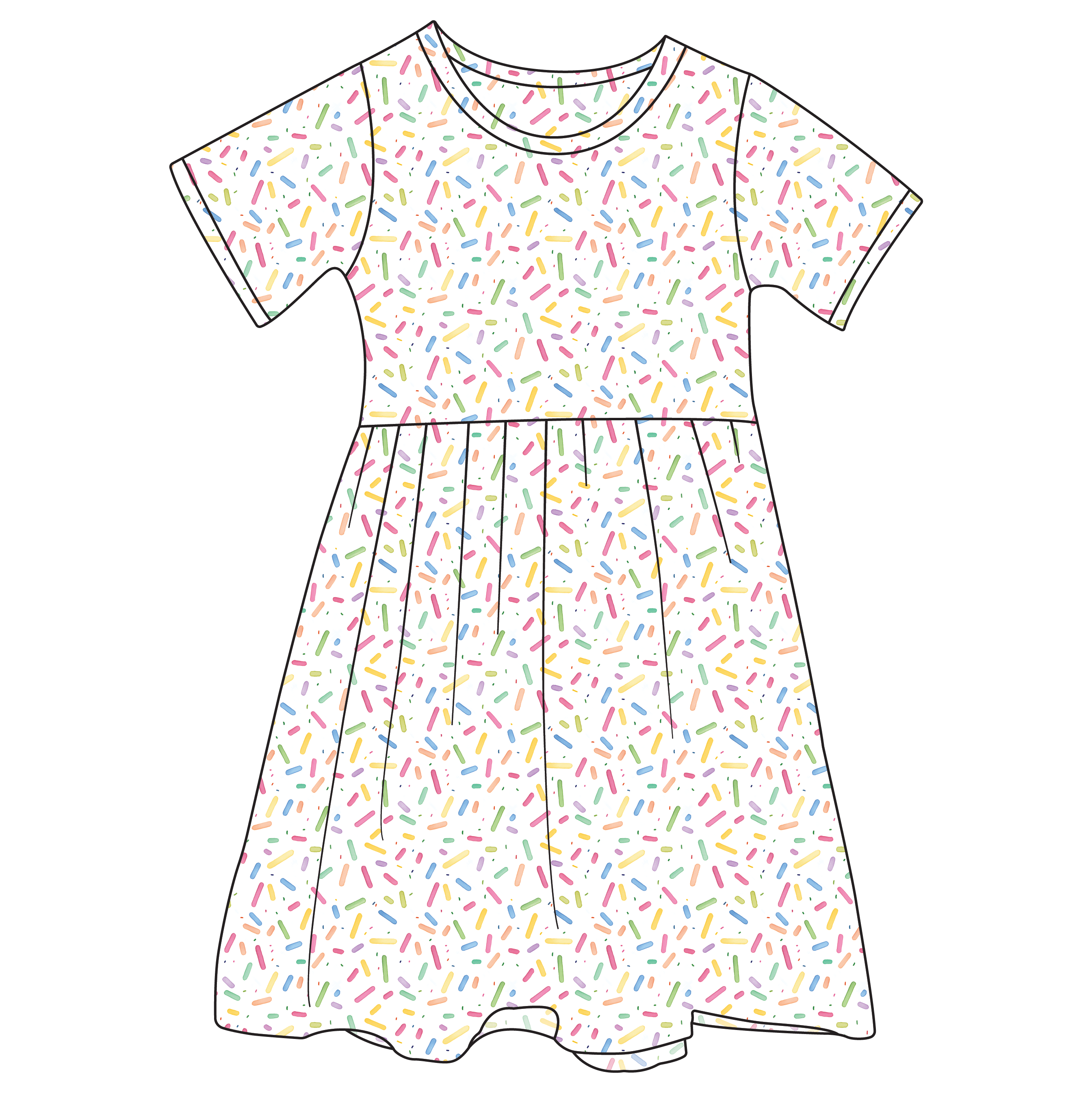 Lillian Sprinkles Bamboo Ruffle Spin Dress (pre-order)
