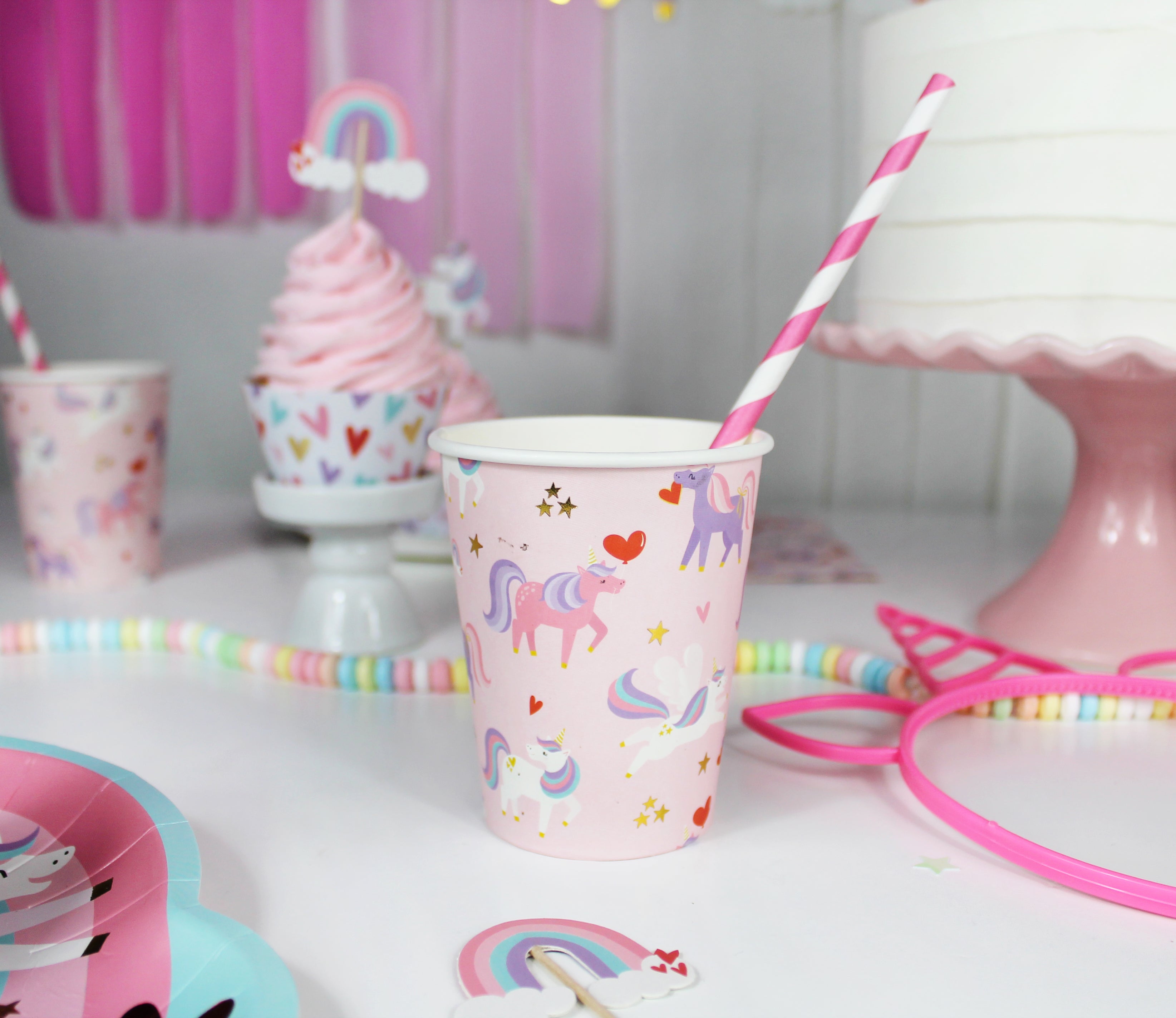 Love Is Magical Unicorn Cups, 12 Ct