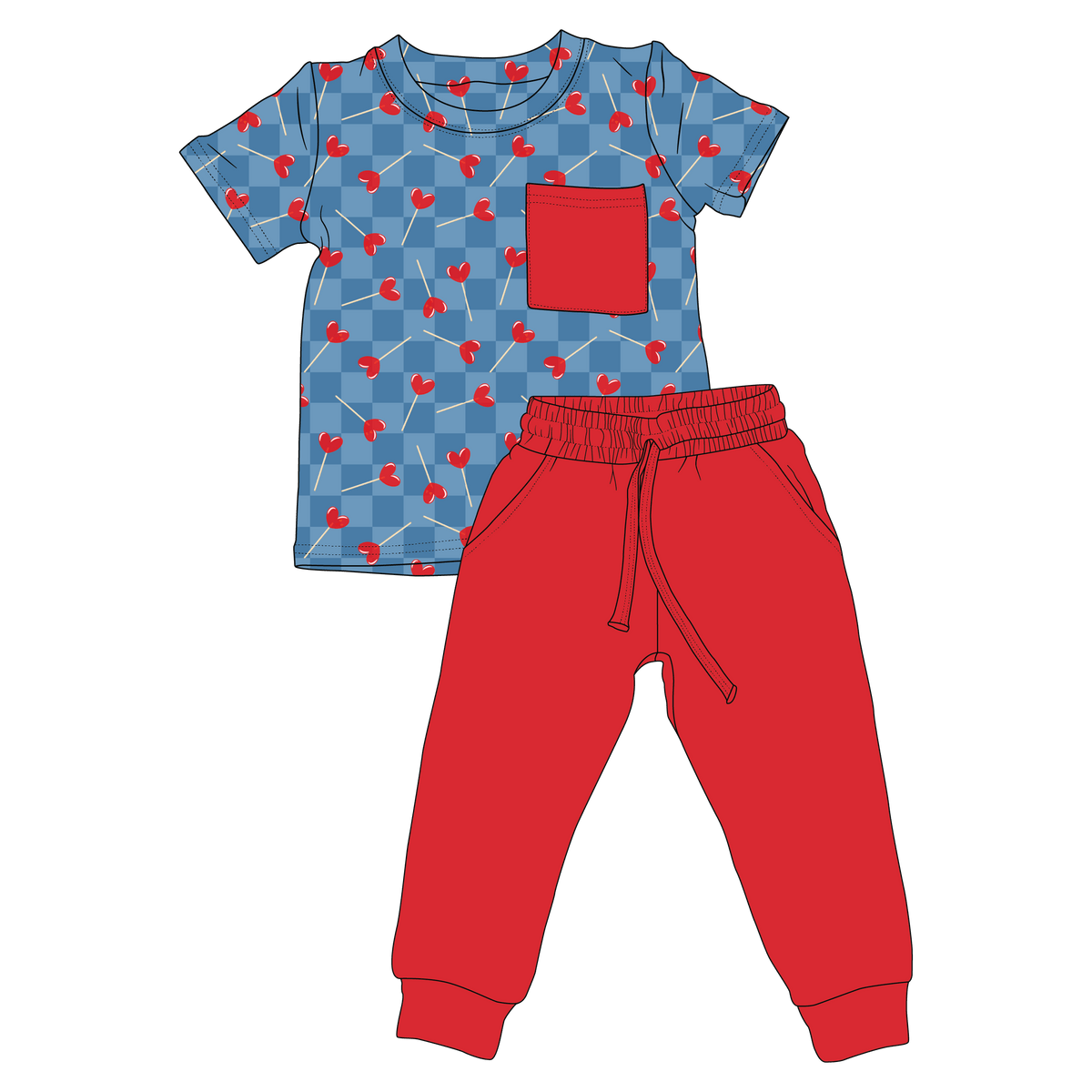 Lincoln Lollies Bamboo Pocket Tee & Jogger Set (pre-order)