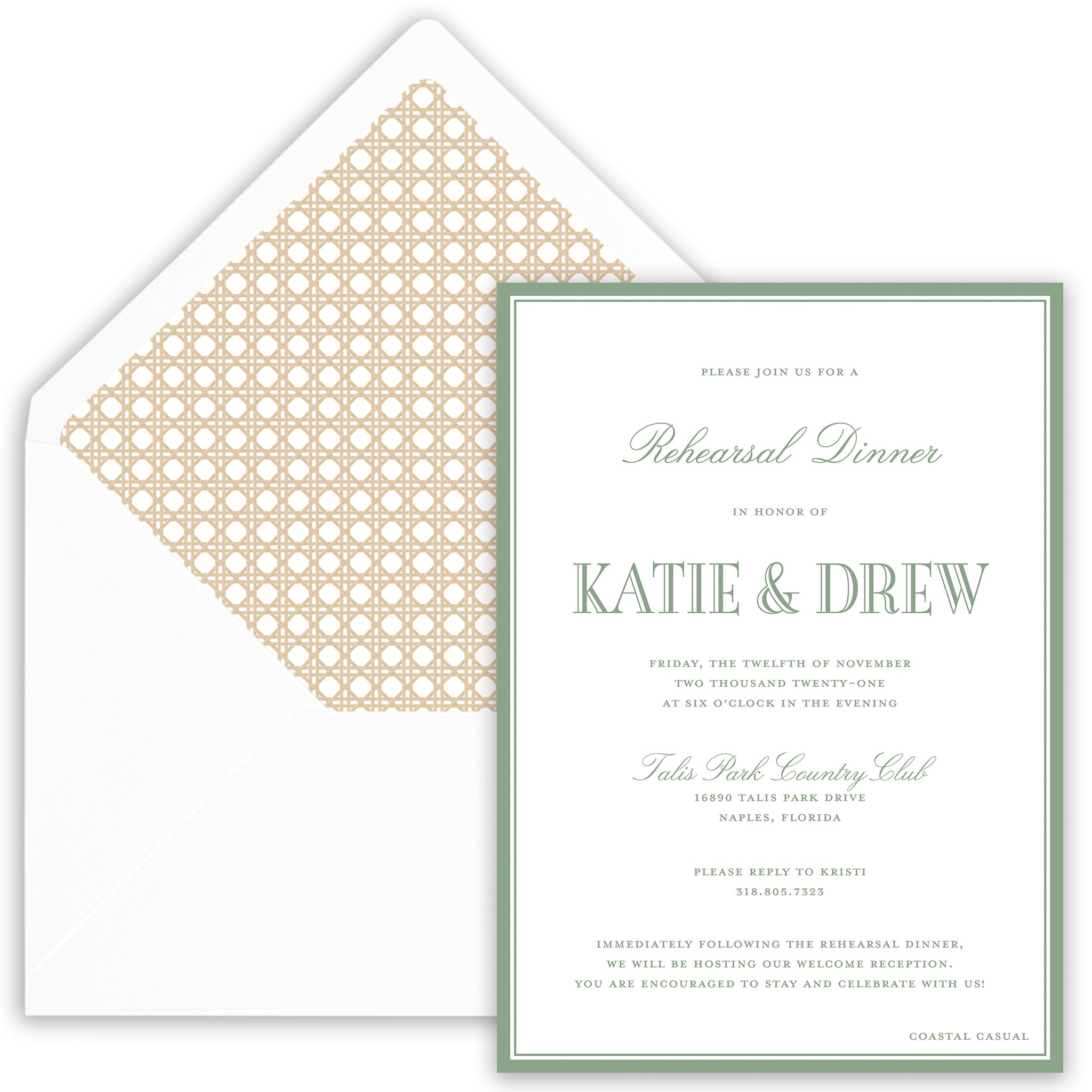 Sage Rehearsal Dinner Invitation