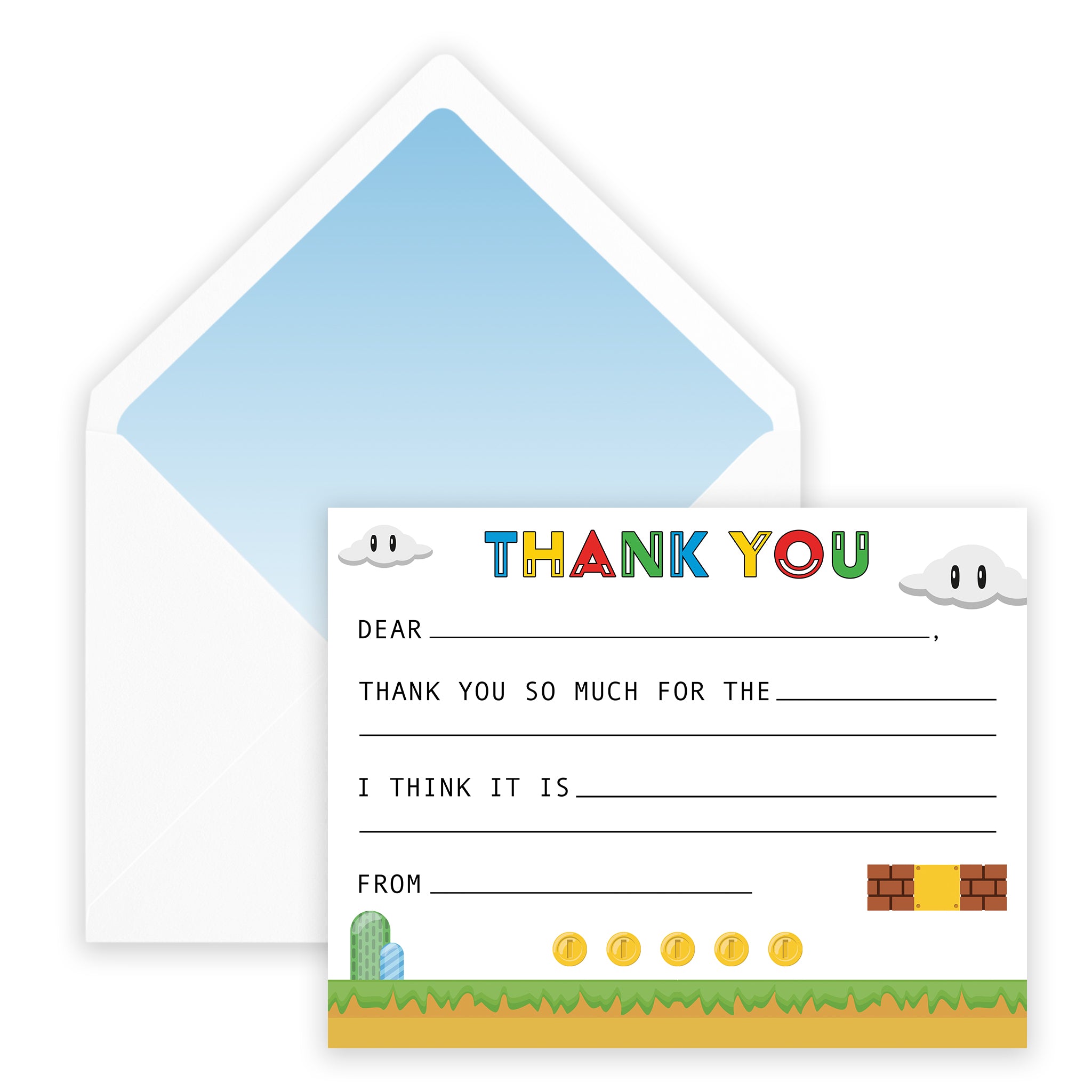 Super Mario Fill-in Thank You Note