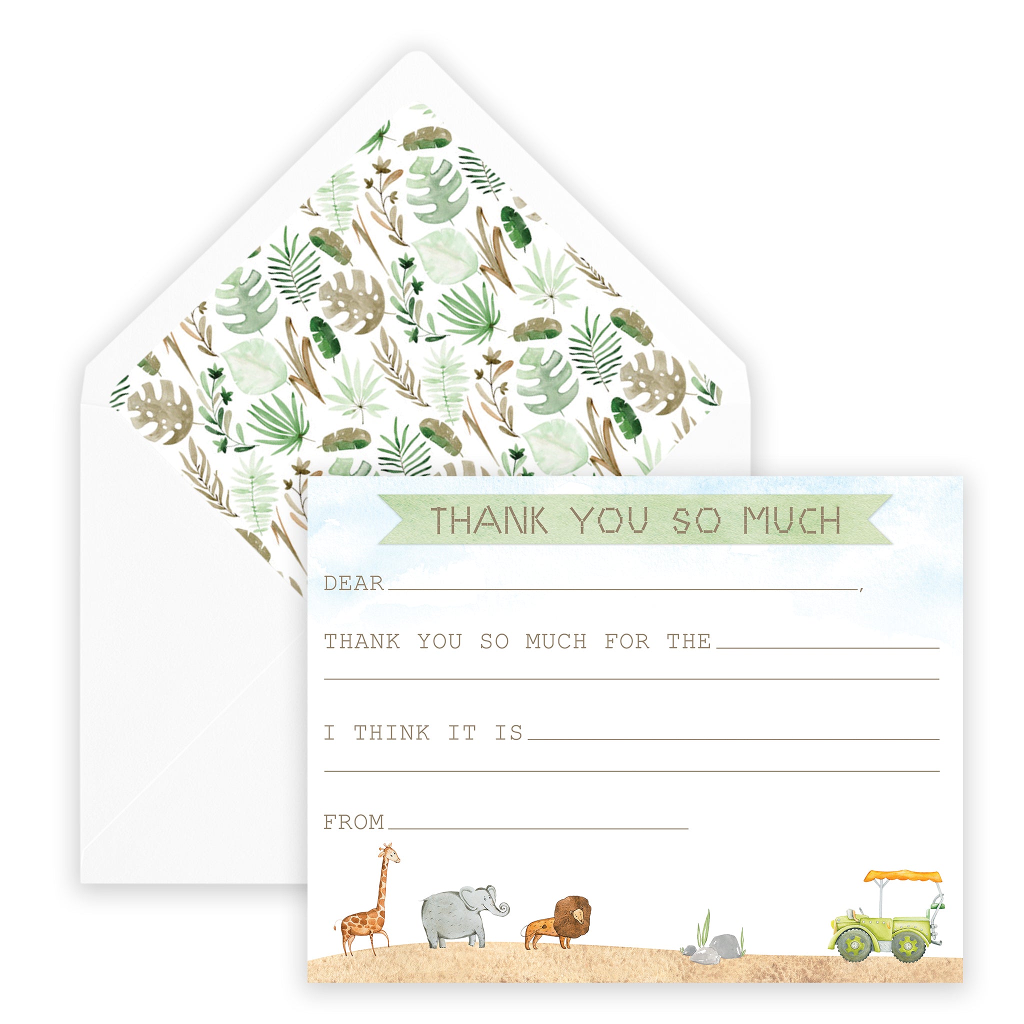 Safari Fill-in Thank You Note