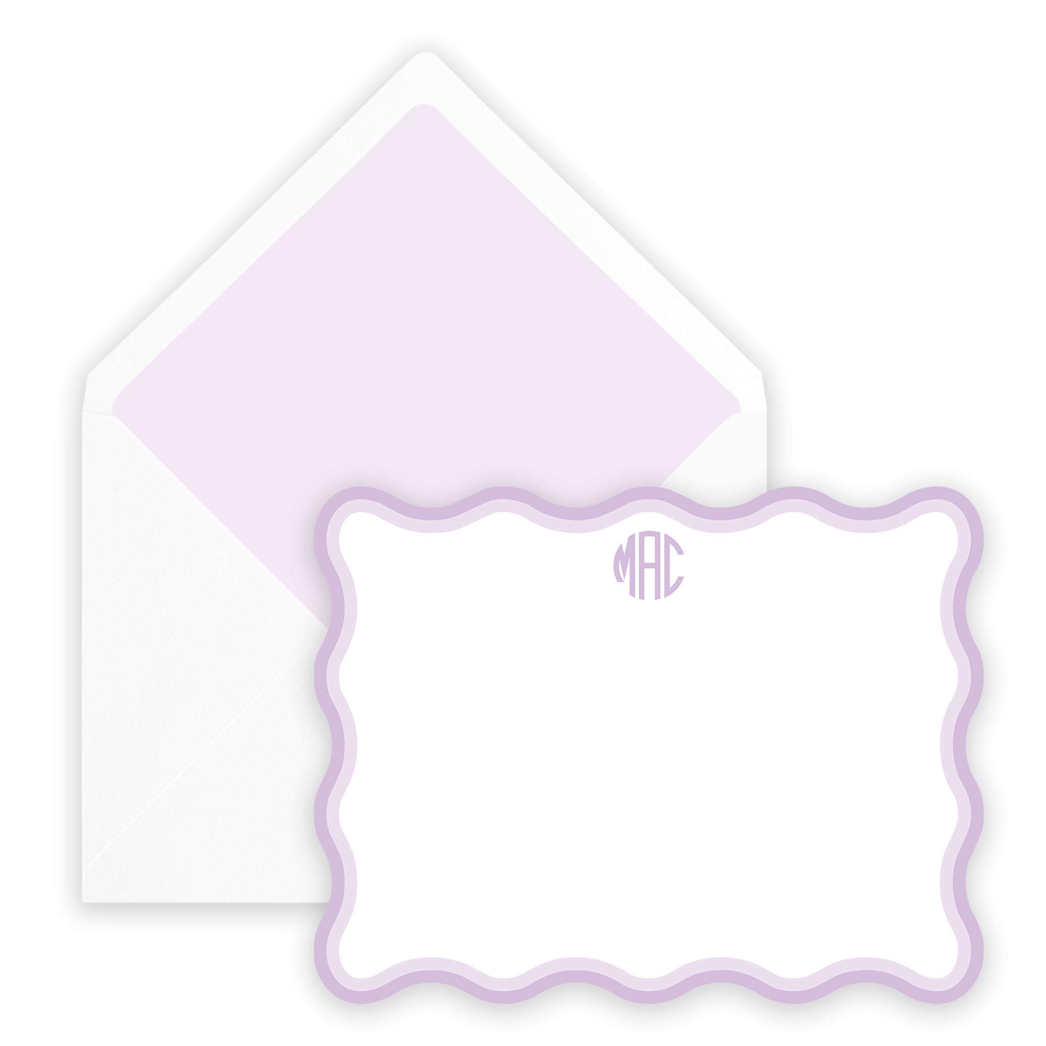 Lavender Wave Monogram Notecard