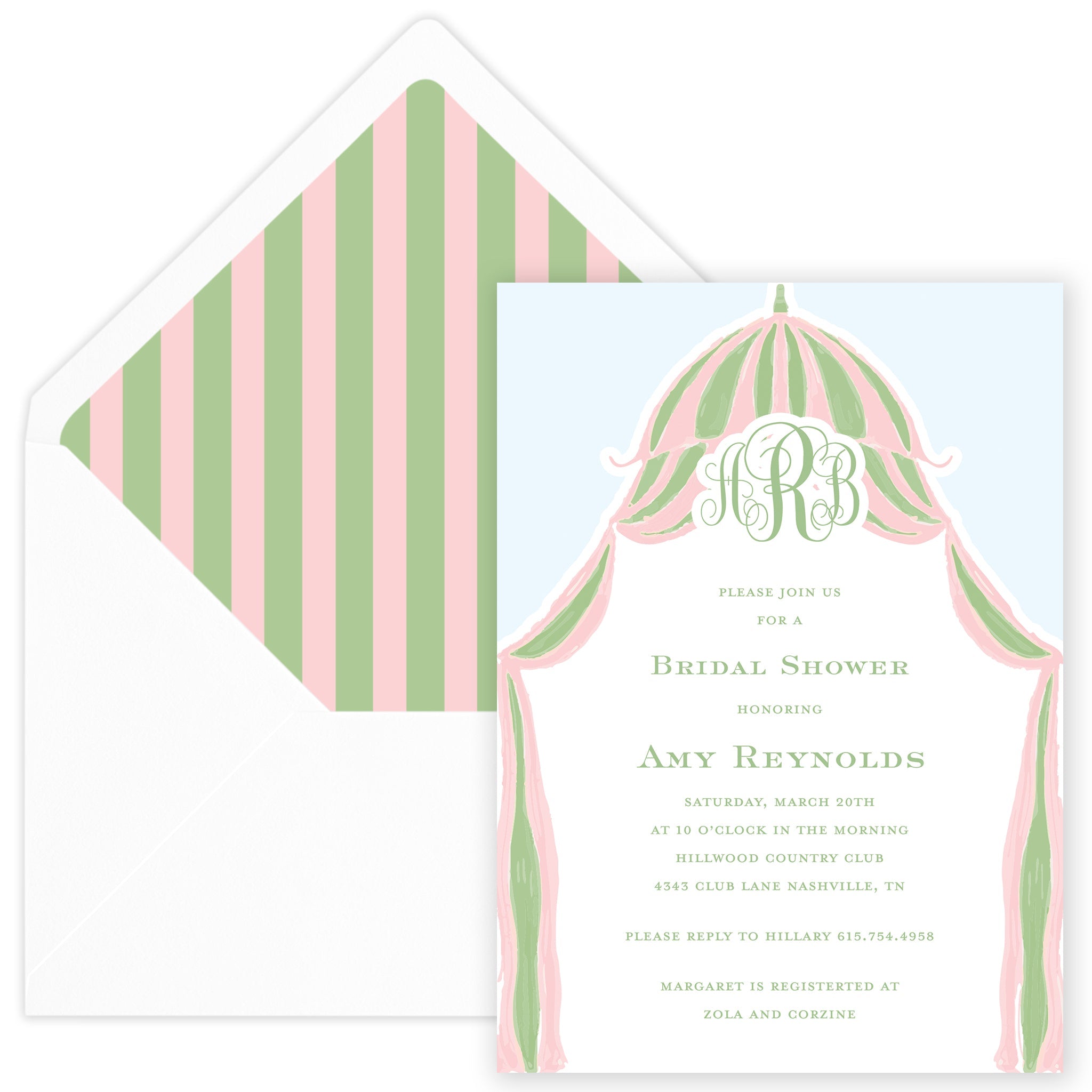 Cabana Monogram Party Invitation