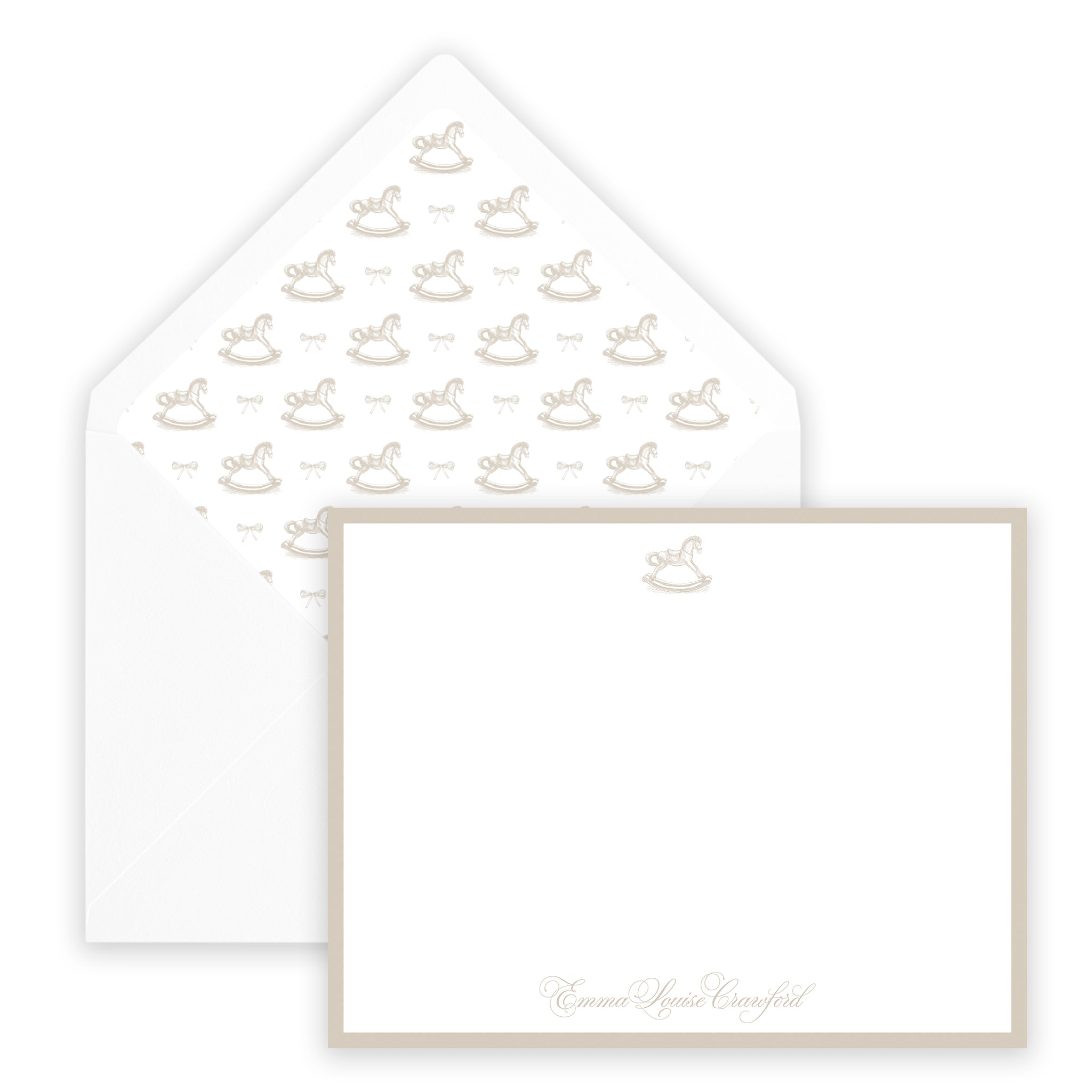 Taupe Rocking Horse Notecard