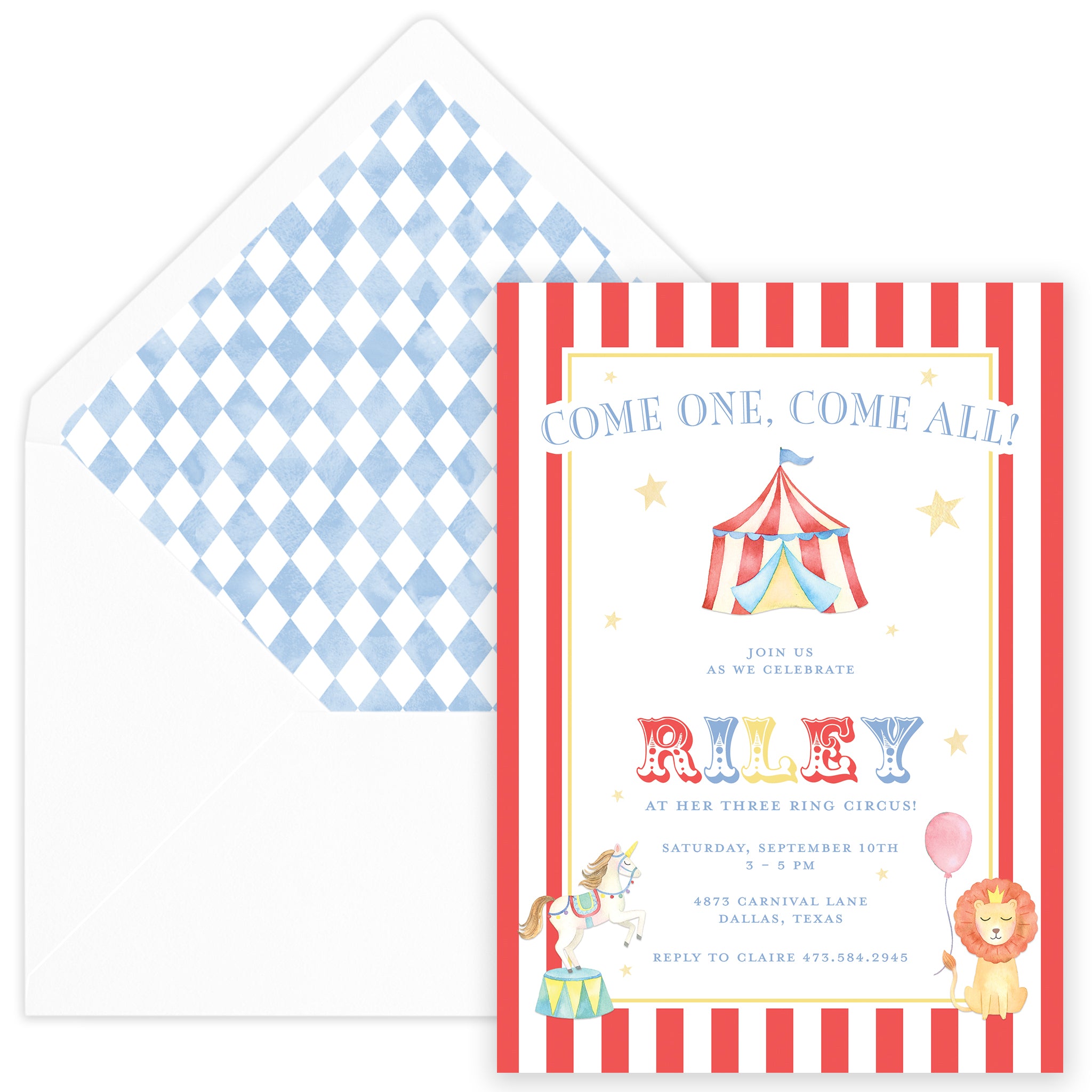 Circus Birthday Invitation