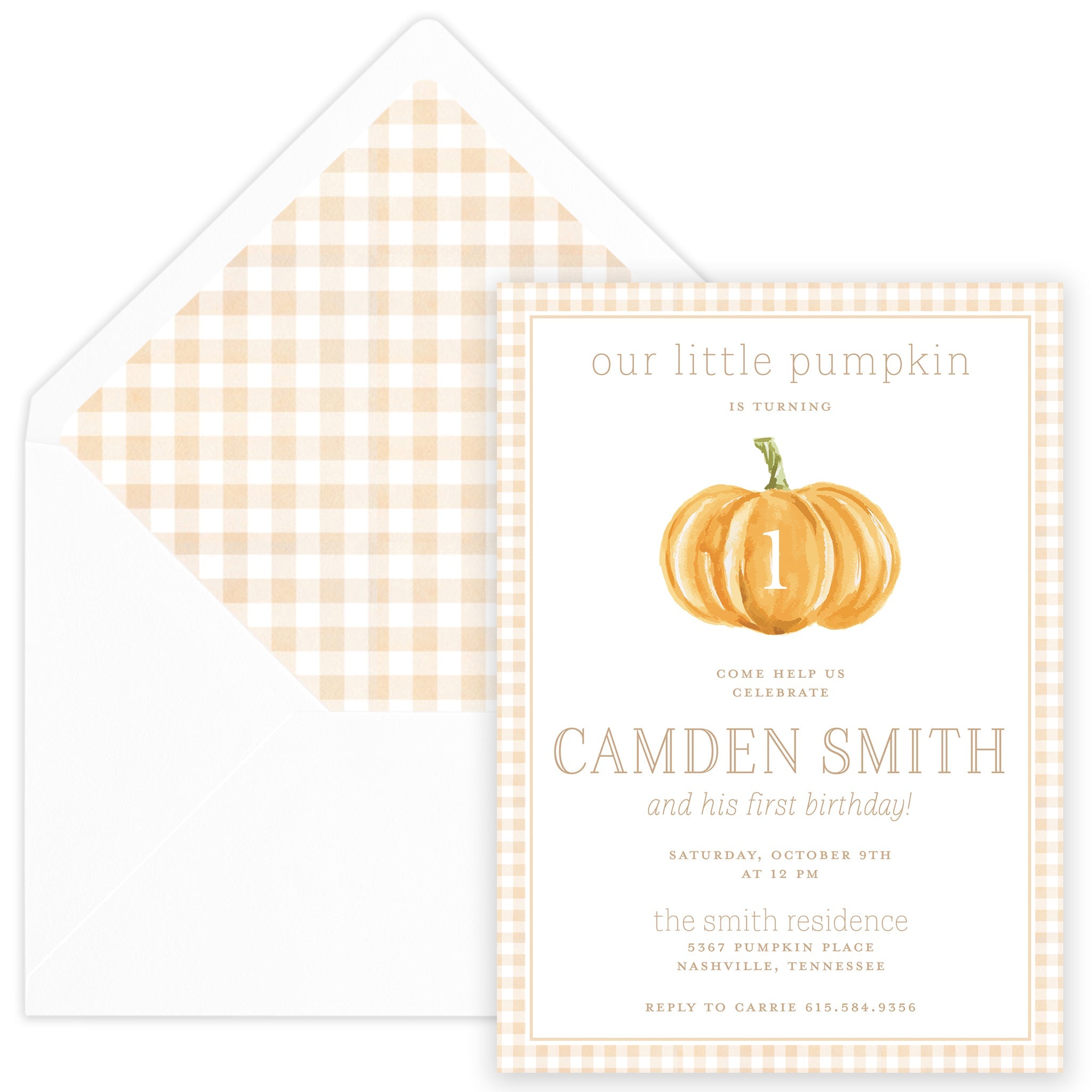 Fall Pumpkin Birthday Invitation