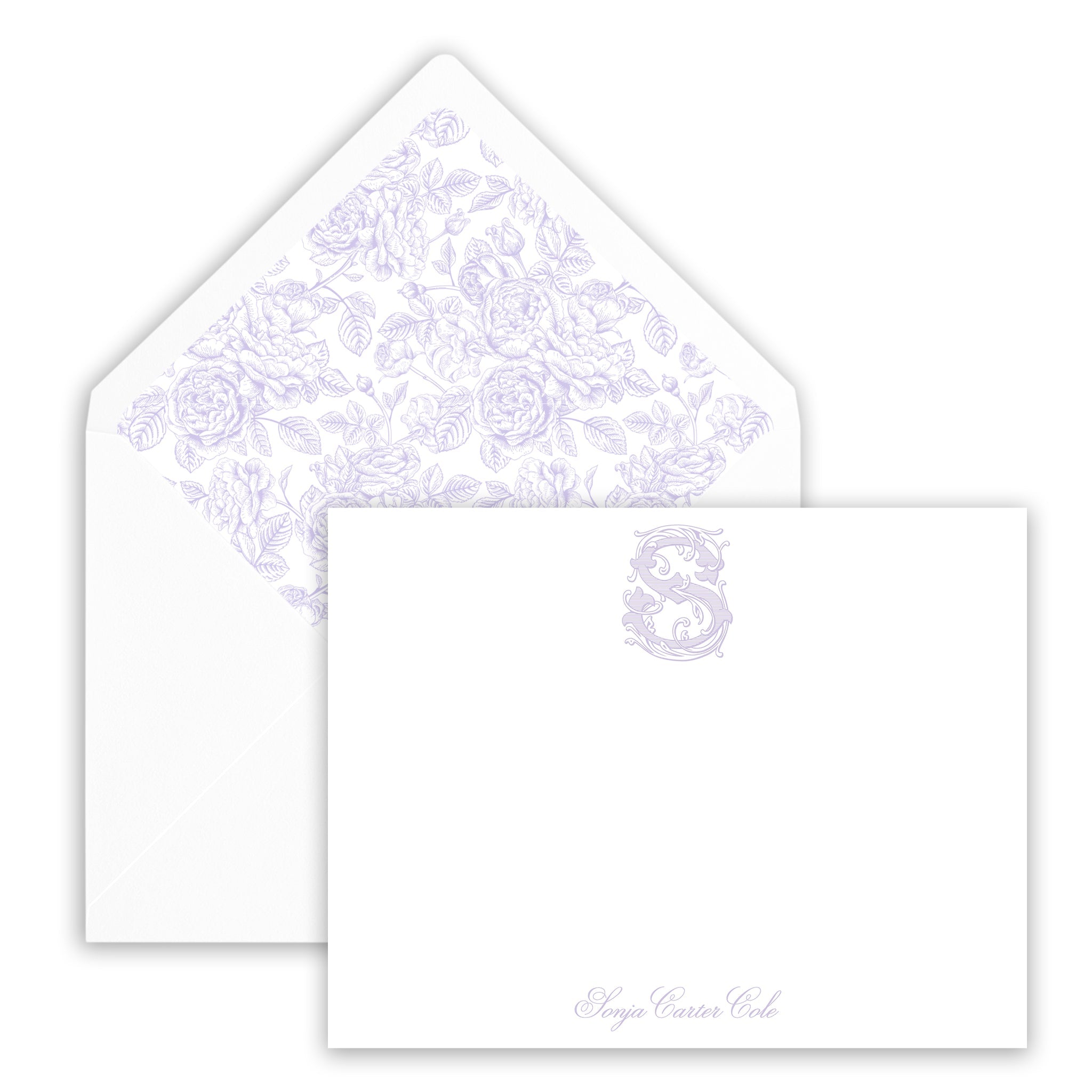 Vintage Vine Name Notecard