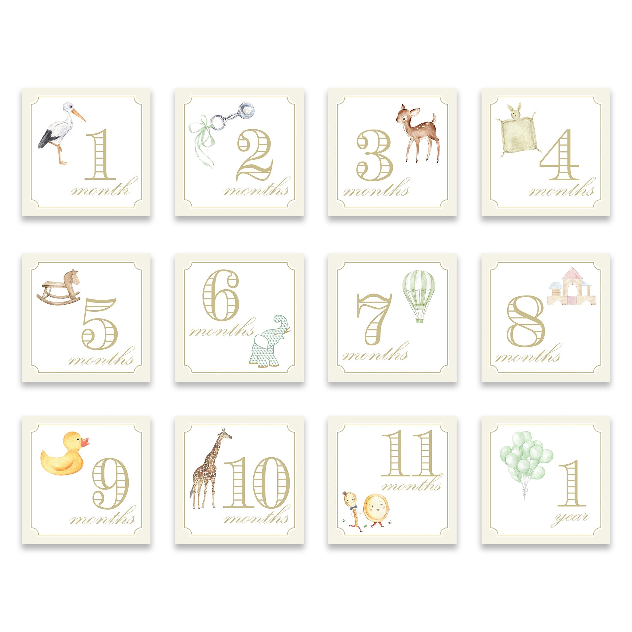 Classic Cream Milestone Cards