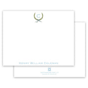Blue Initial Laurel Notecard