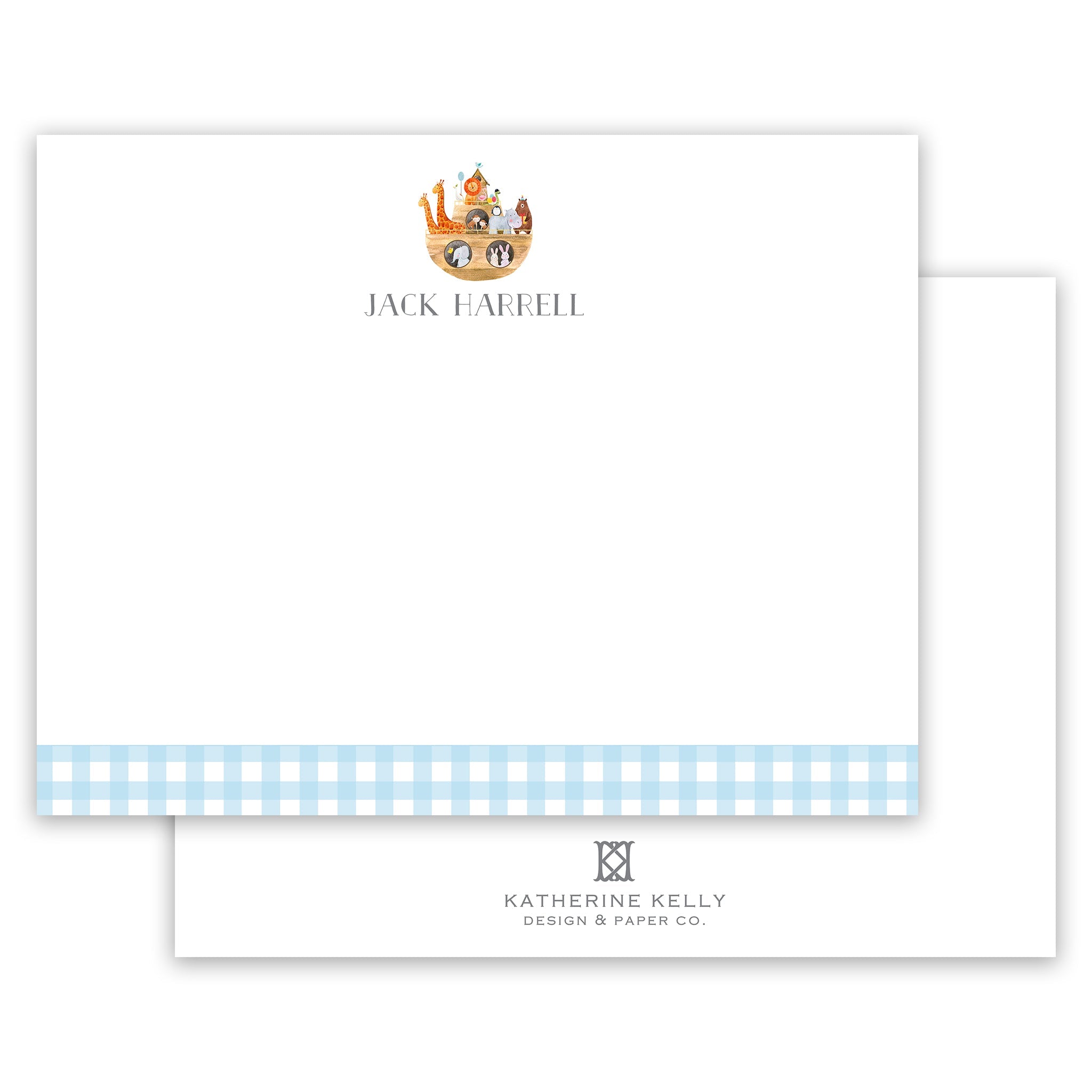Blue Noah's Ark Notecard