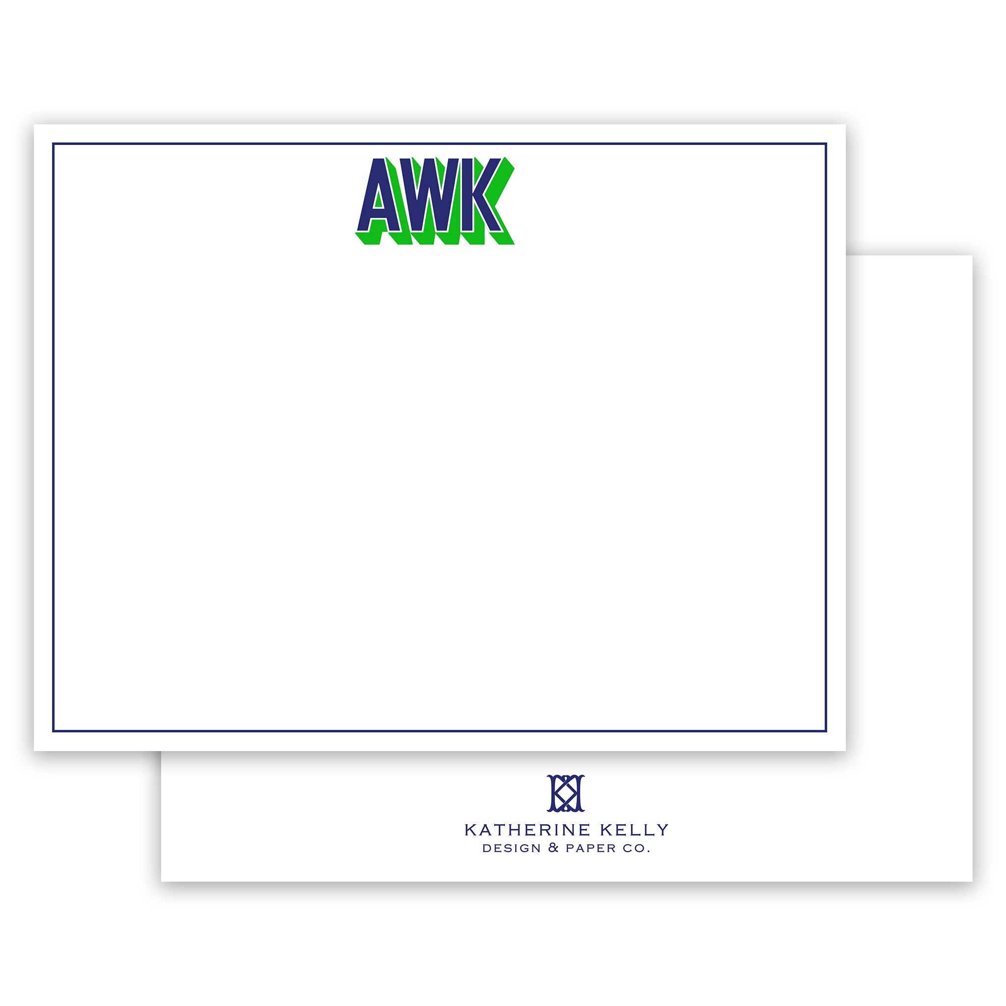 Shadow Monogram Notecard